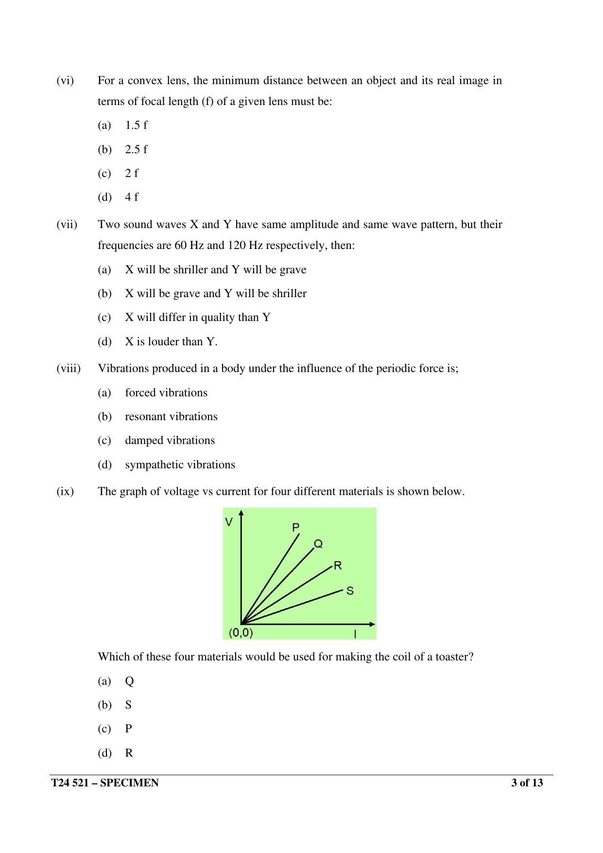 ICSE Class 10  2024 Physics Sample Paper - Page 3