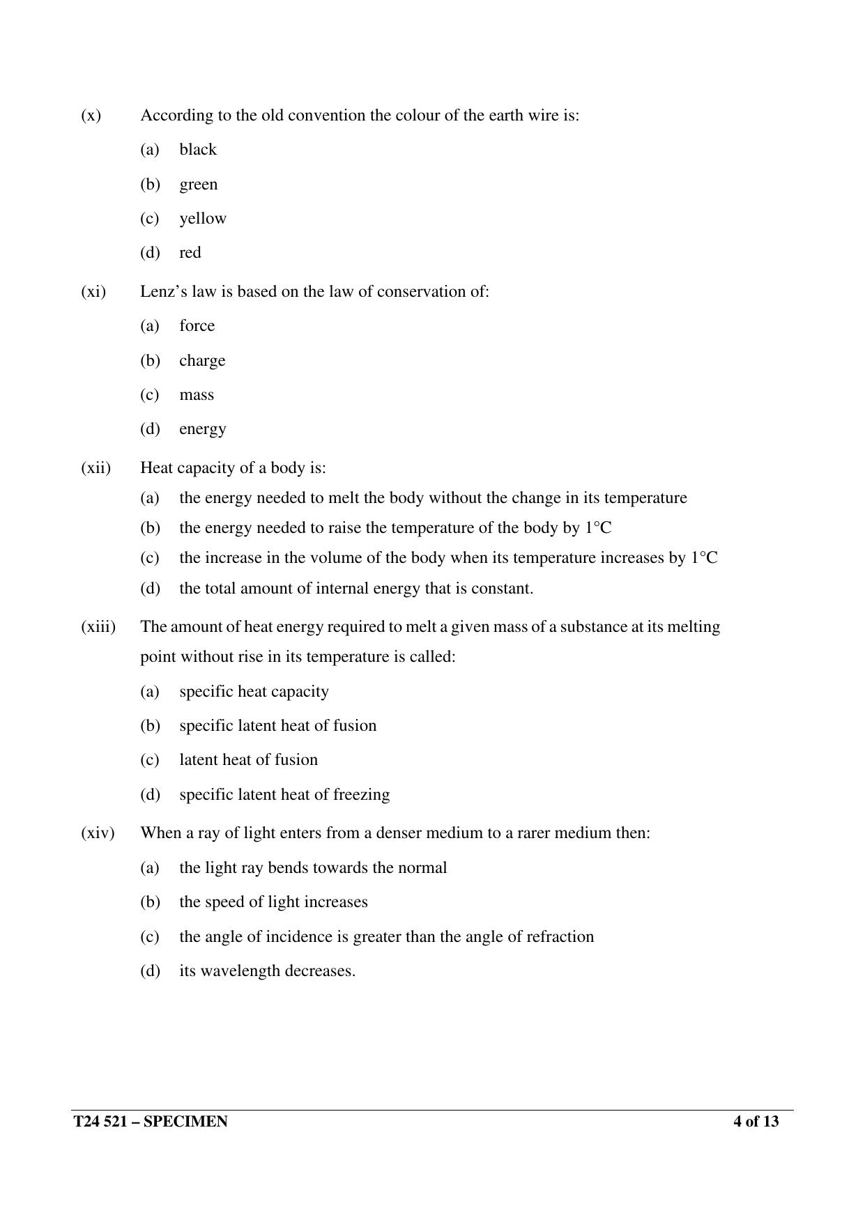 ICSE Class 10  2024 Physics Sample Paper - Page 4