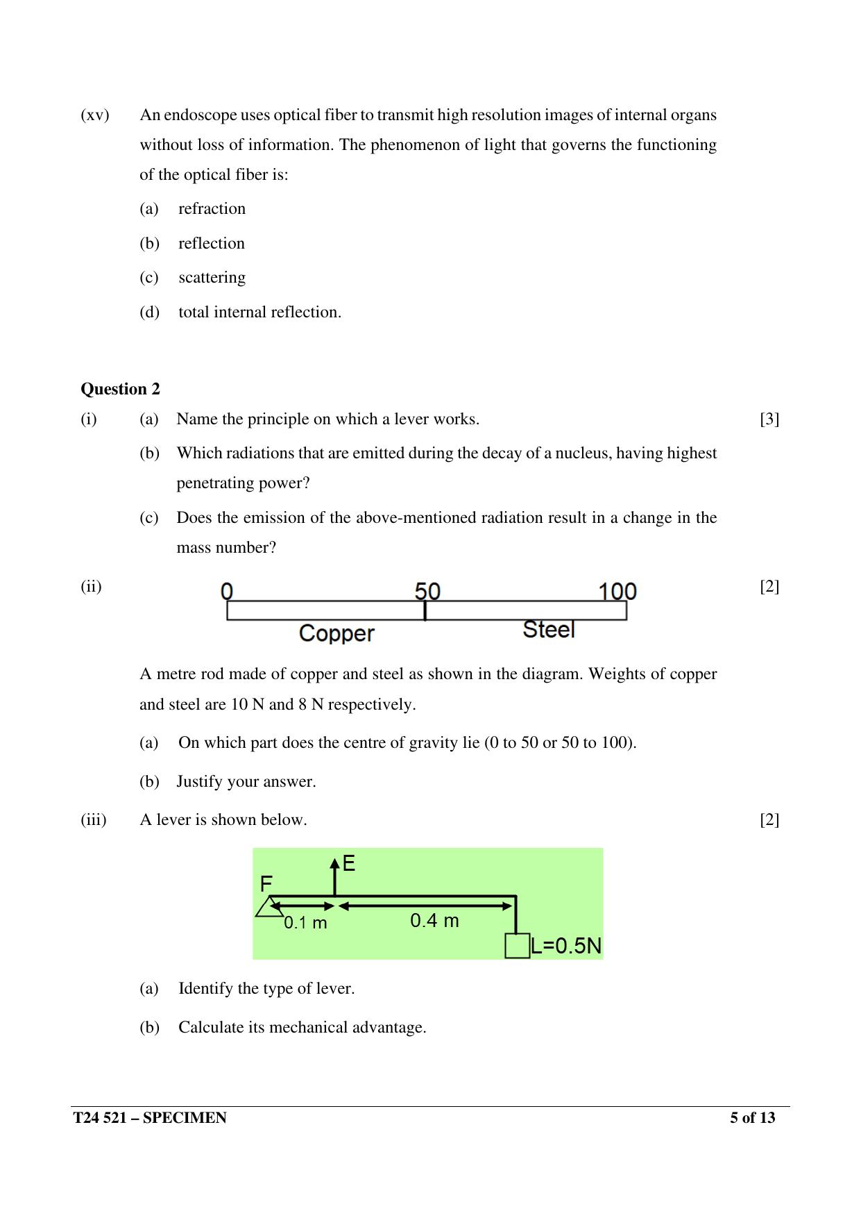 ICSE Class 10  2024 Physics Sample Paper - Page 5
