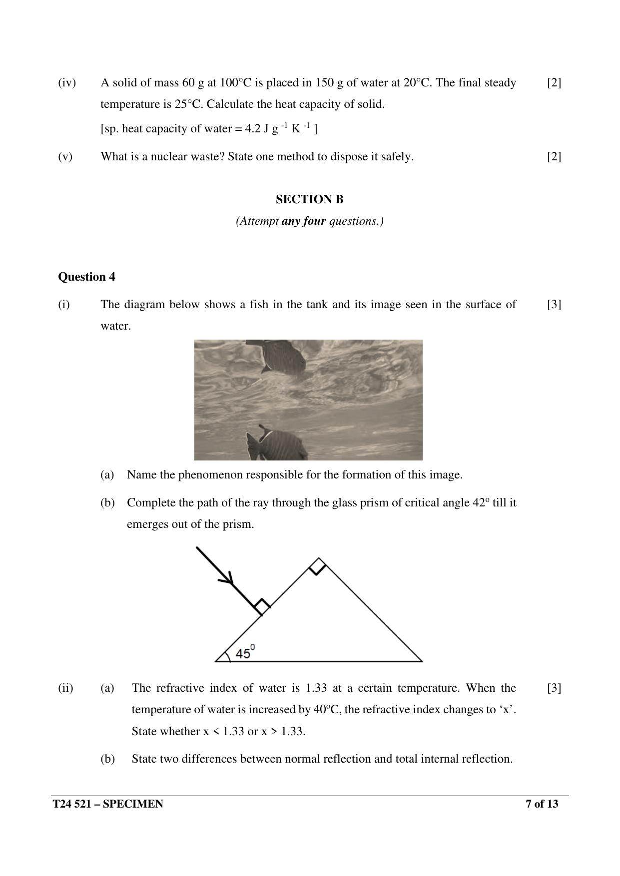 ICSE Class 10  2024 Physics Sample Paper - Page 7