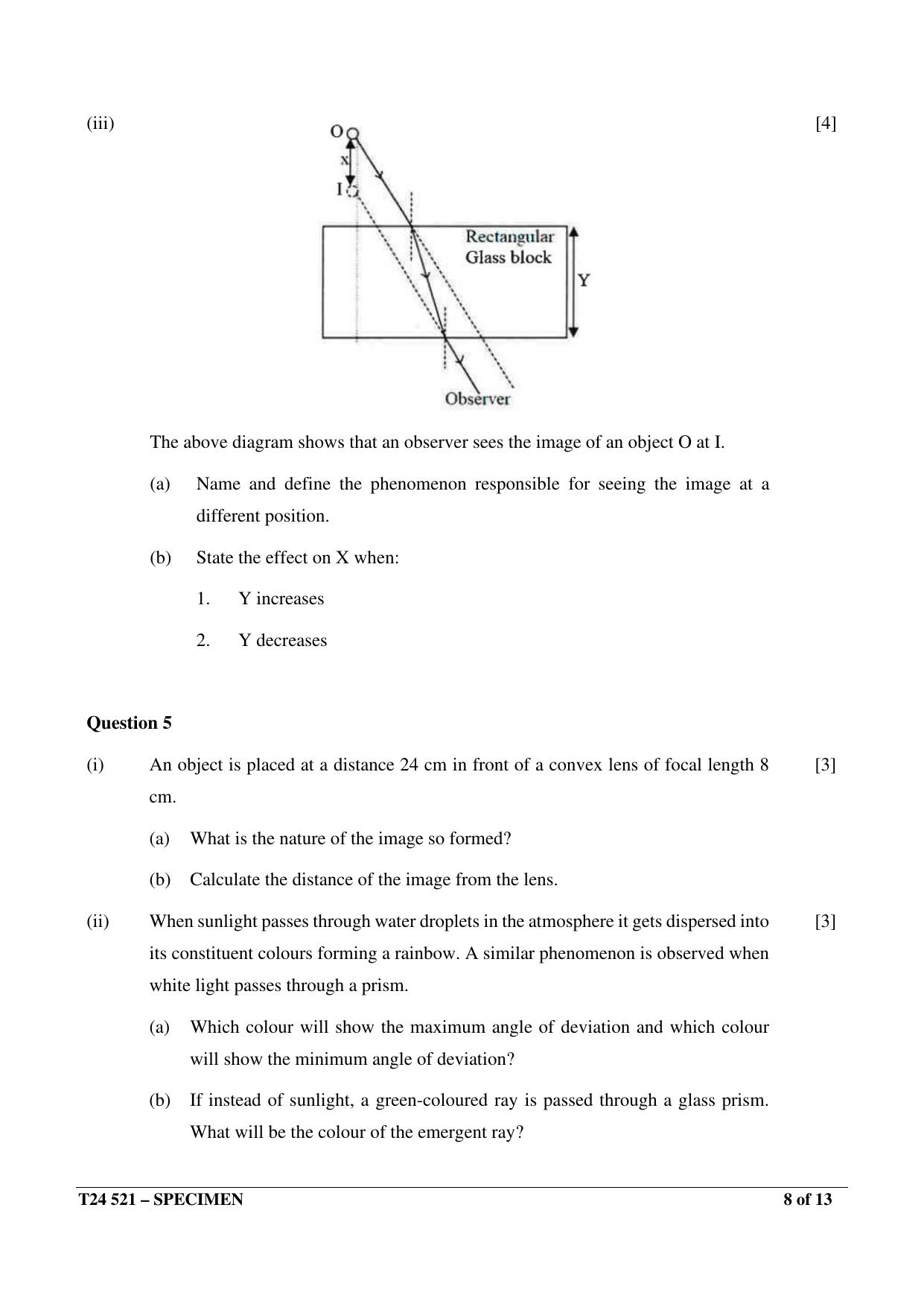 ICSE Class 10  2024 Physics Sample Paper - Page 8