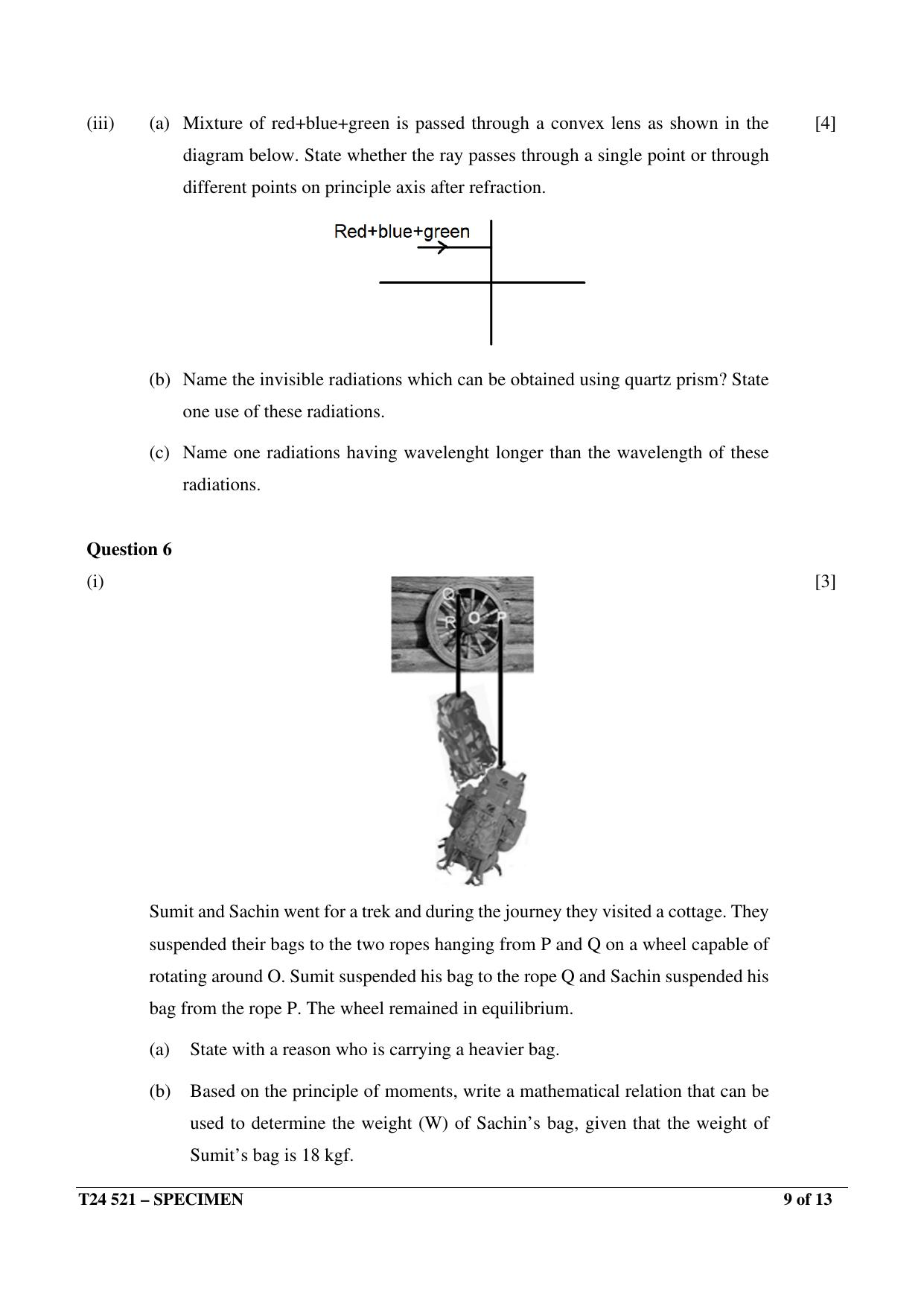 ICSE Class 10  2024 Physics Sample Paper - Page 9