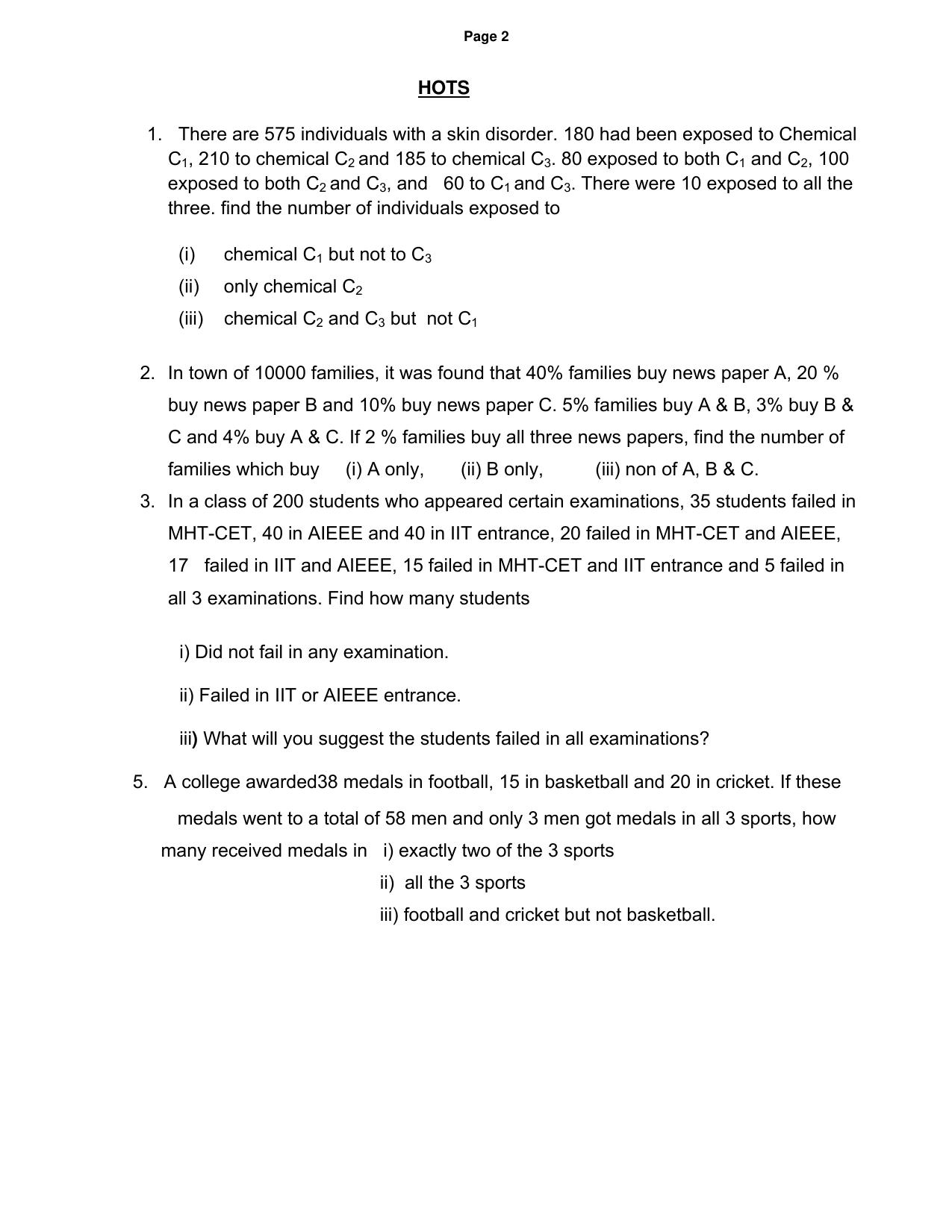 CBSE Worksheets for Class 11 Mathematics Mathematical Reasoning Assignment - Page 2