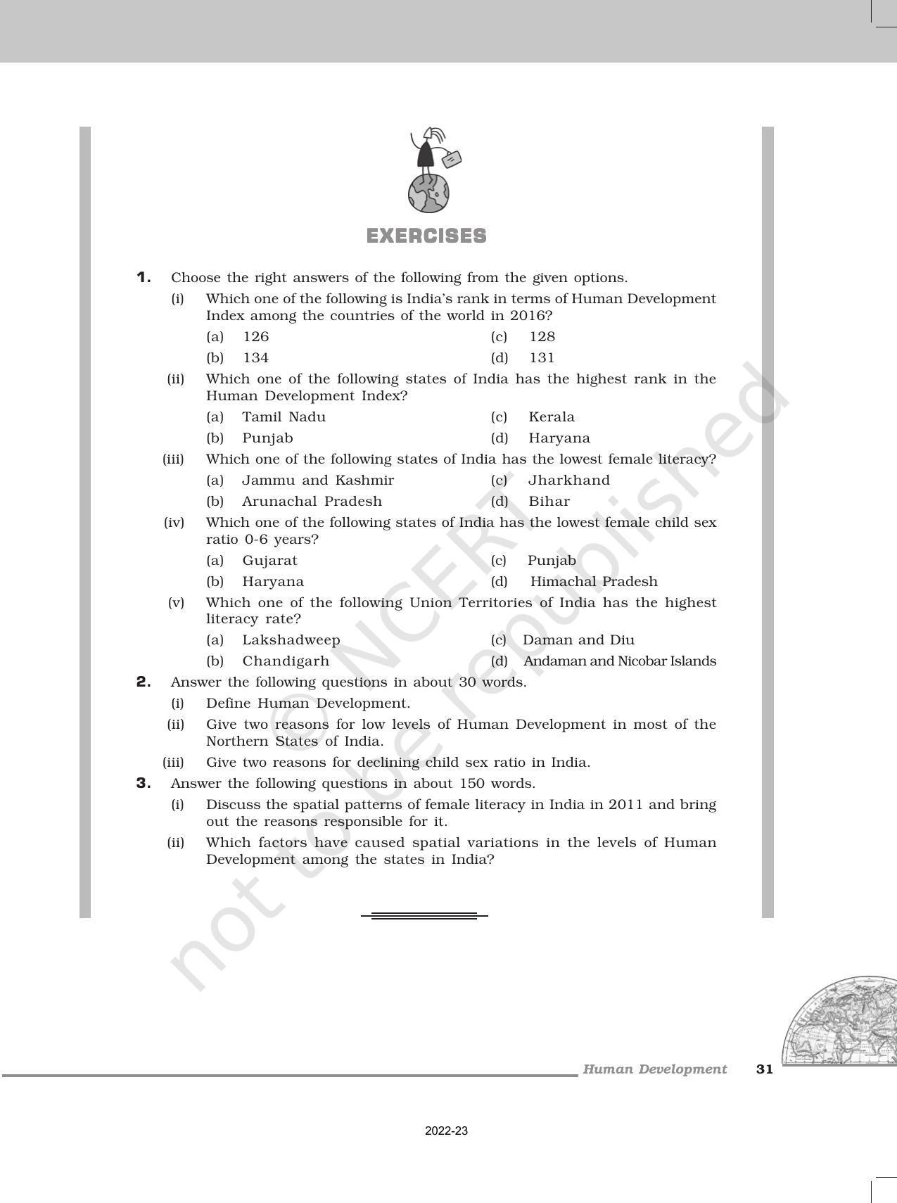 NCERT Book For Class 12 Geography Chapter 3 Human