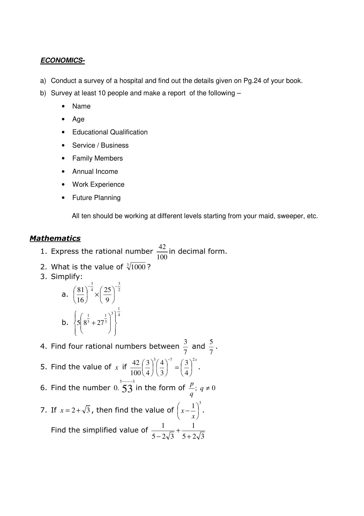 CBSE Worksheets for Class 9 Assignment 6 - Page 3