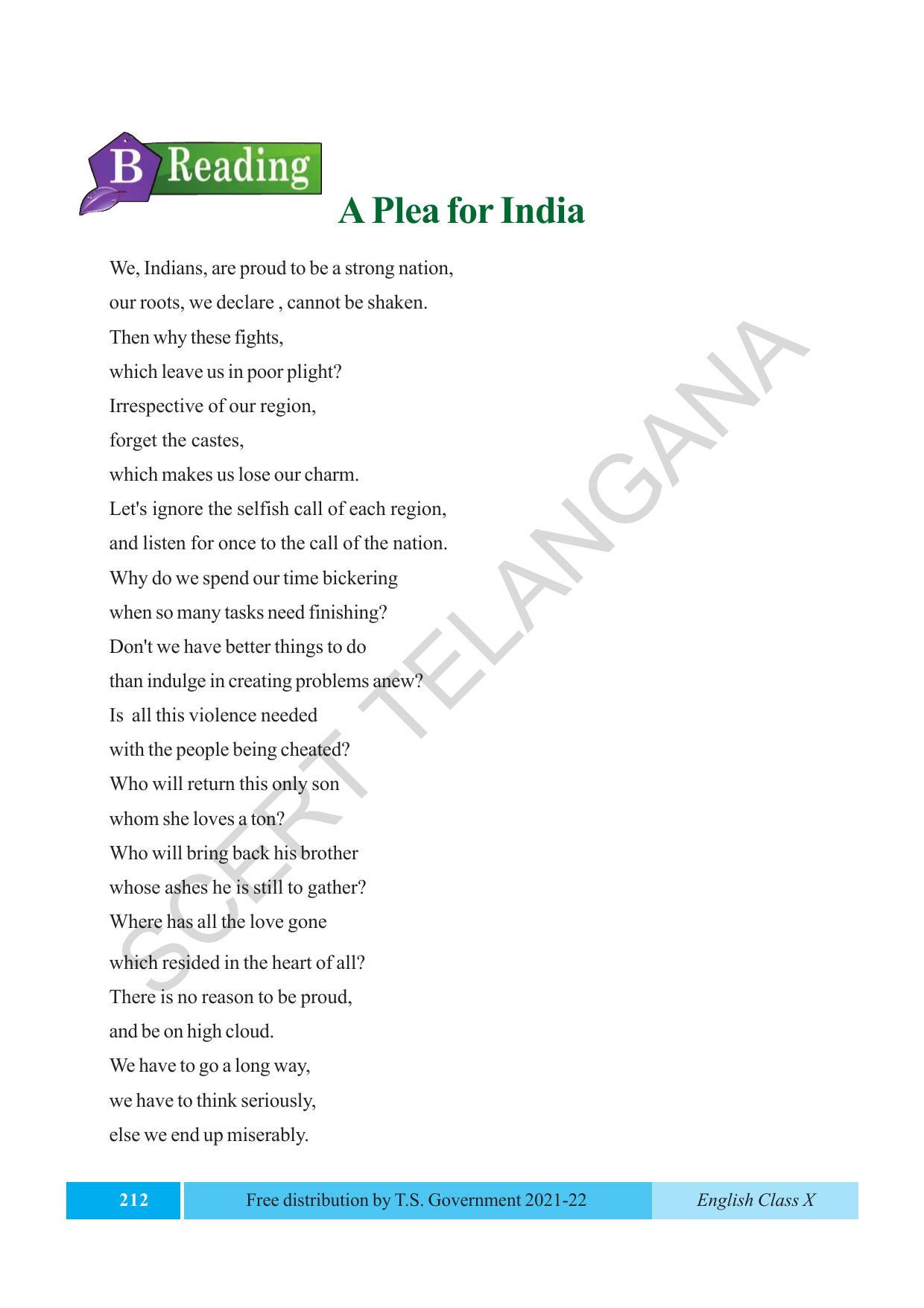 TS SCERT Class 10 EnglishText Book - Page 222