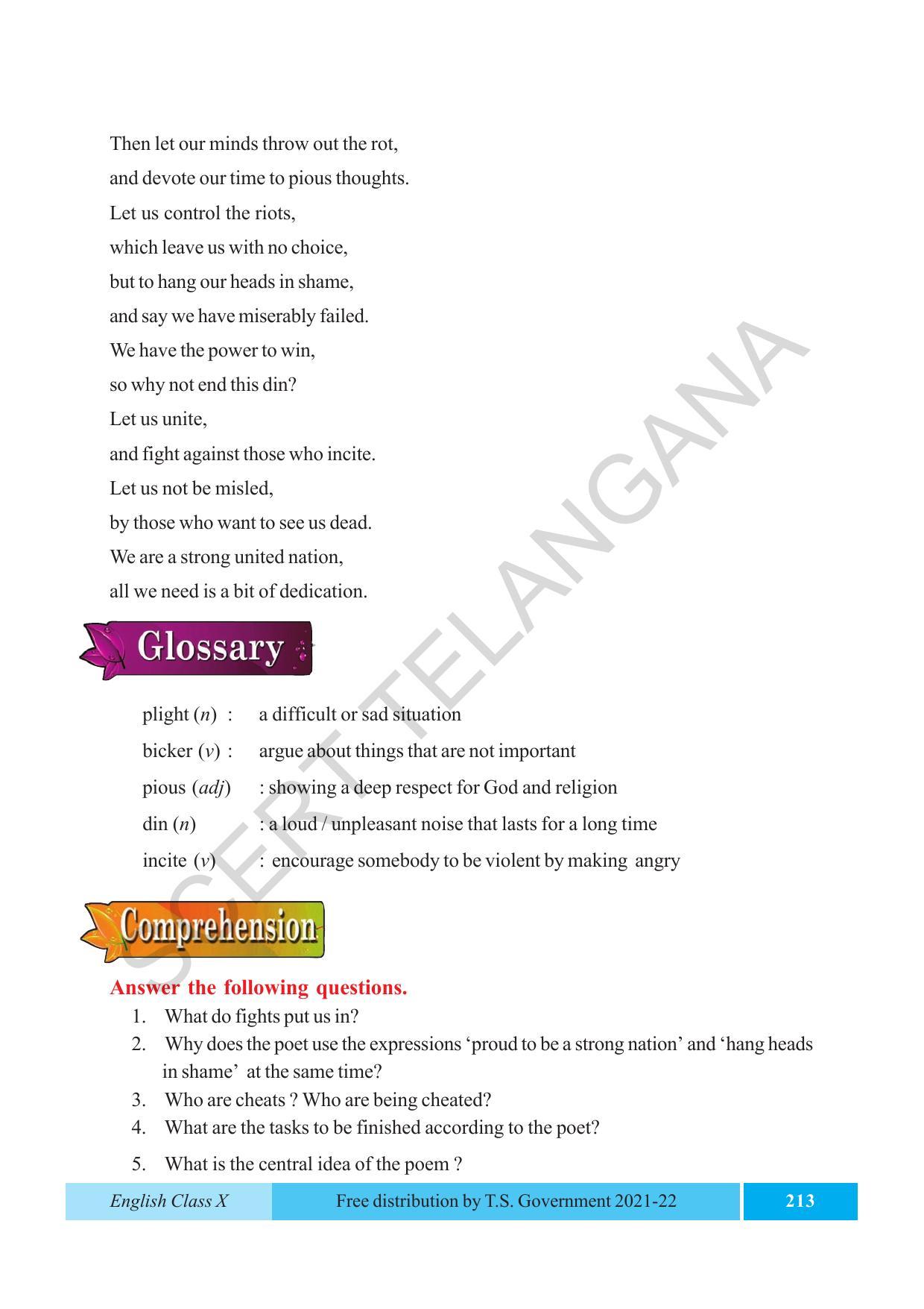 TS SCERT Class 10 EnglishText Book - Page 223