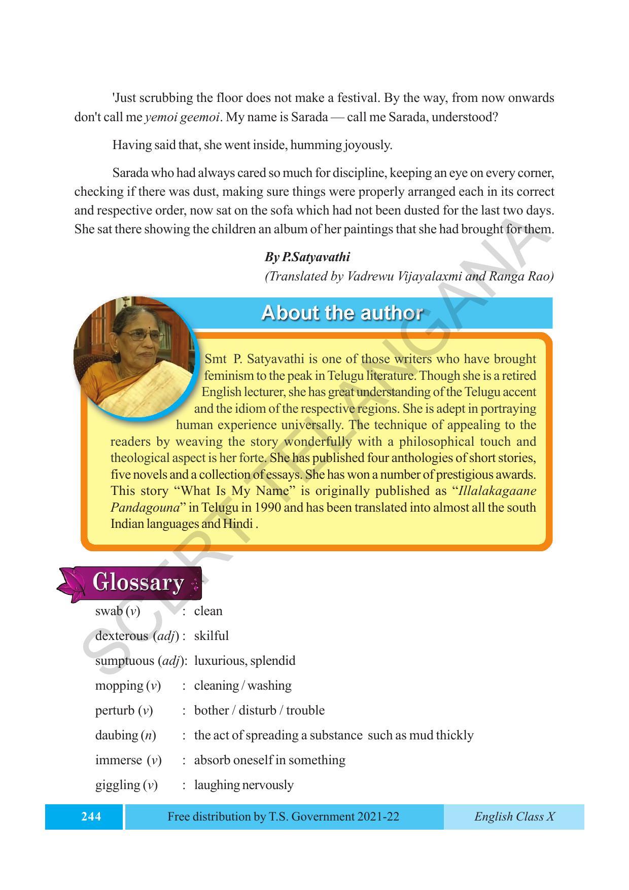 TS SCERT Class 10 EnglishText Book - Page 254