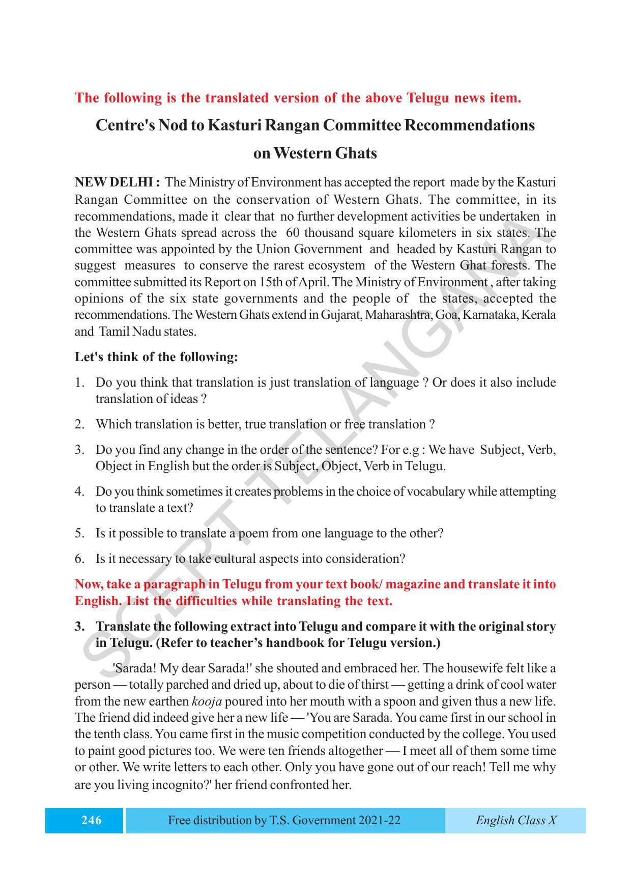 TS SCERT Class 10 EnglishText Book - Page 256