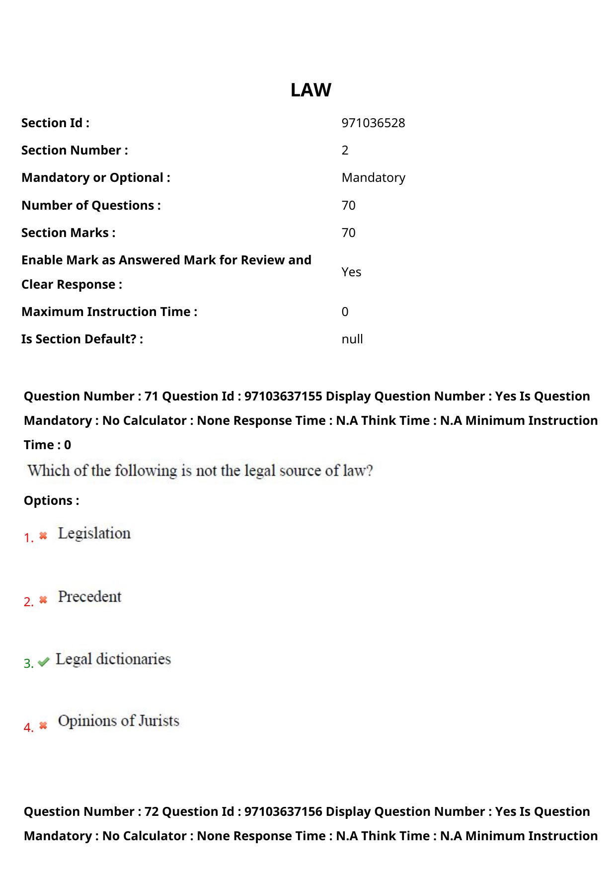 AP RCET 2024 Law Question Paper (04-05-2024 (Saturday) Session-II) - Page 45