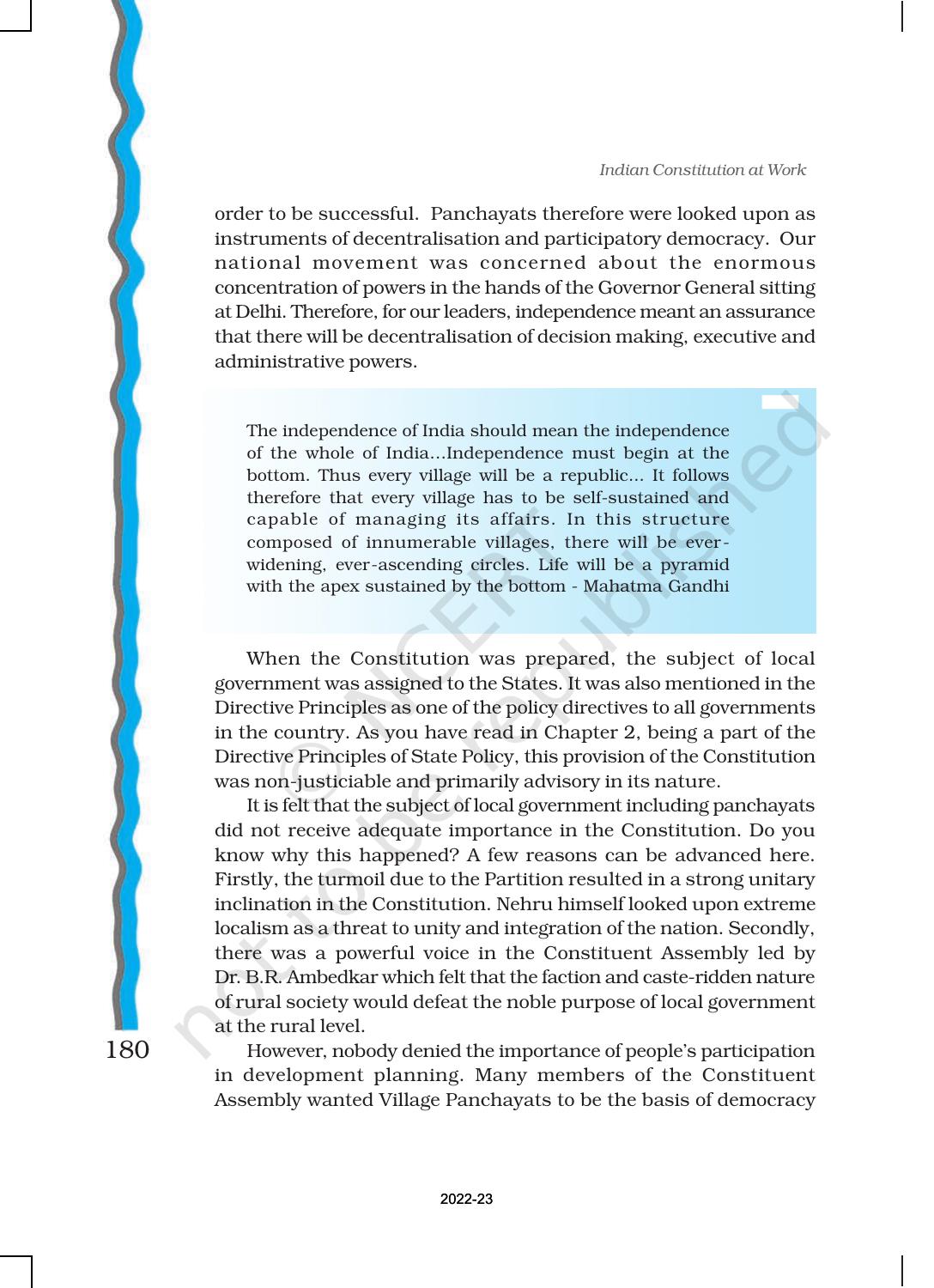 NCERT Book for Class 11 Political Science (Indian Constitution at Work) Chapter 8 Local Governments - Page 5