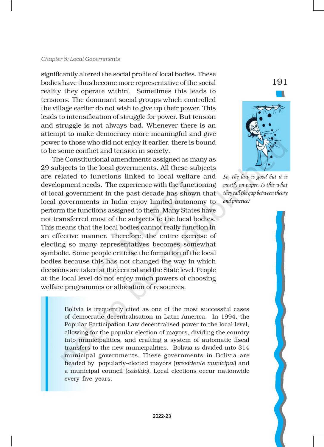 NCERT Book for Class 11 Political Science (Indian Constitution at Work) Chapter 8 Local Governments - Page 16