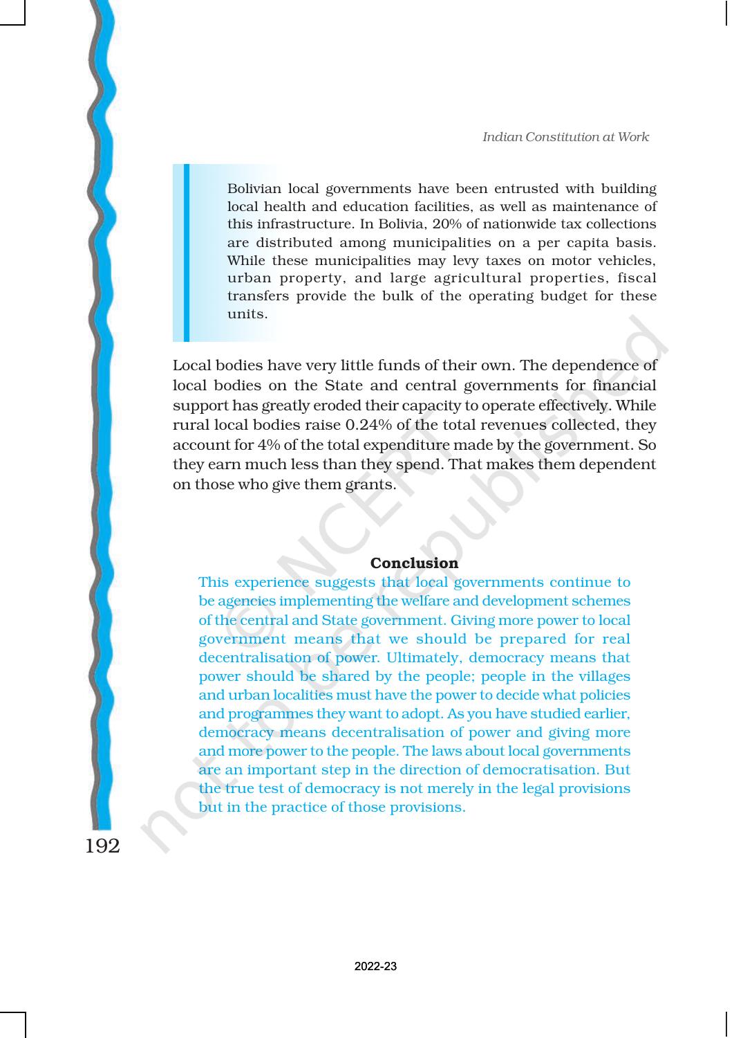 NCERT Book for Class 11 Political Science (Indian Constitution at Work) Chapter 8 Local Governments - Page 17