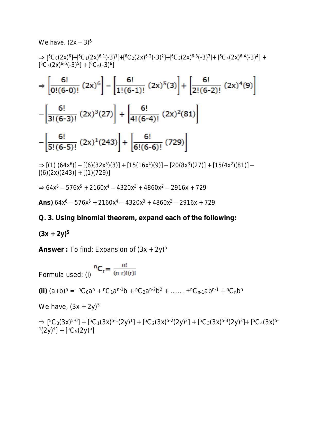 Chapter 10: Binomial Theorem: RS Aggarwal Class 11 Solutions  - Page 2