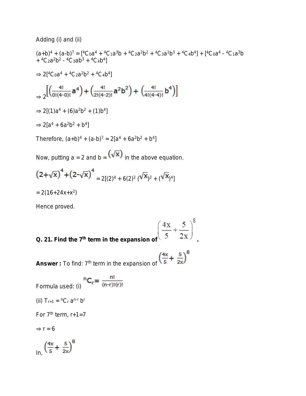 Chapter 10: Binomial Theorem: RS Aggarwal Class 11 Solutions  - Page 26