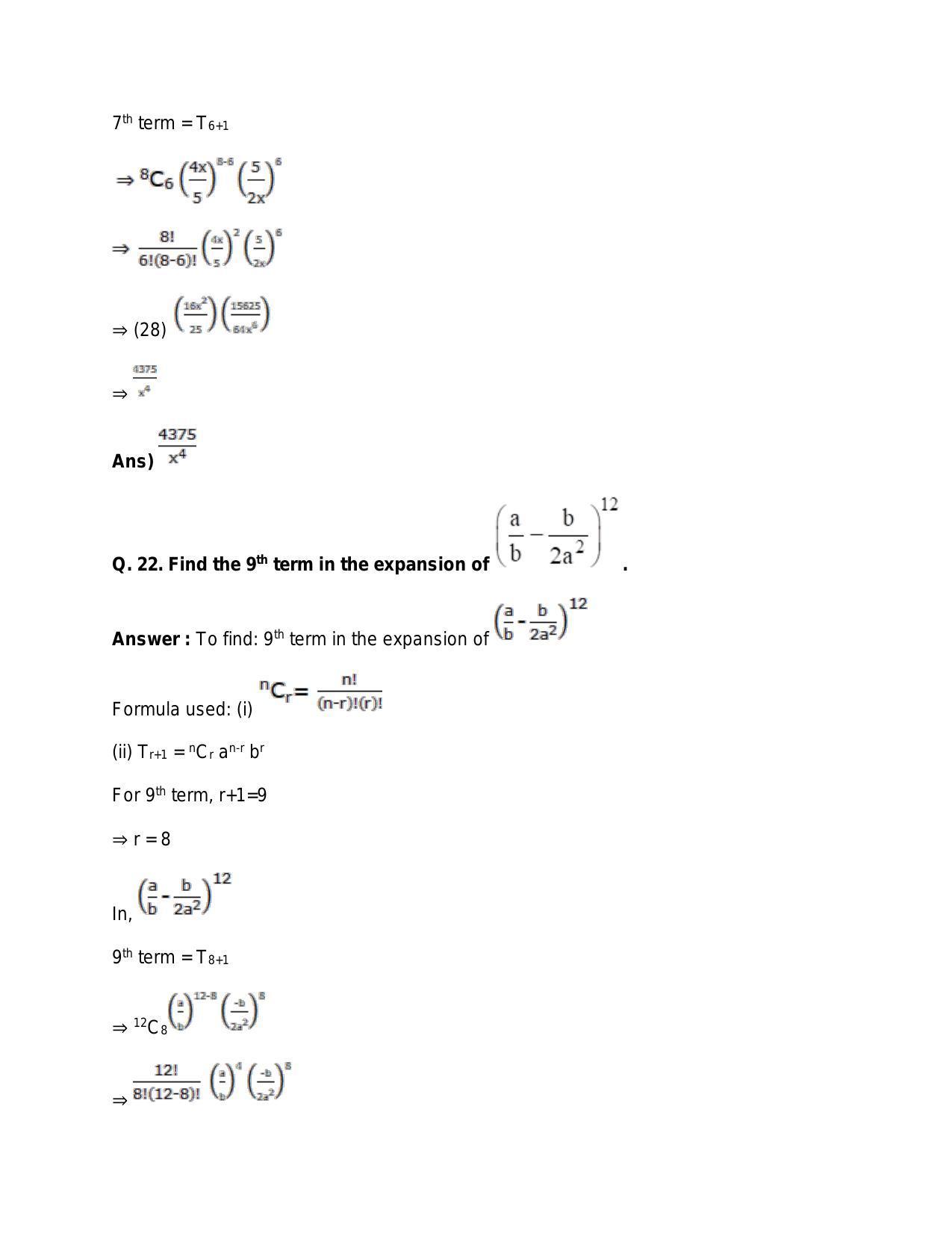 Chapter 10: Binomial Theorem: RS Aggarwal Class 11 Solutions  - Page 27