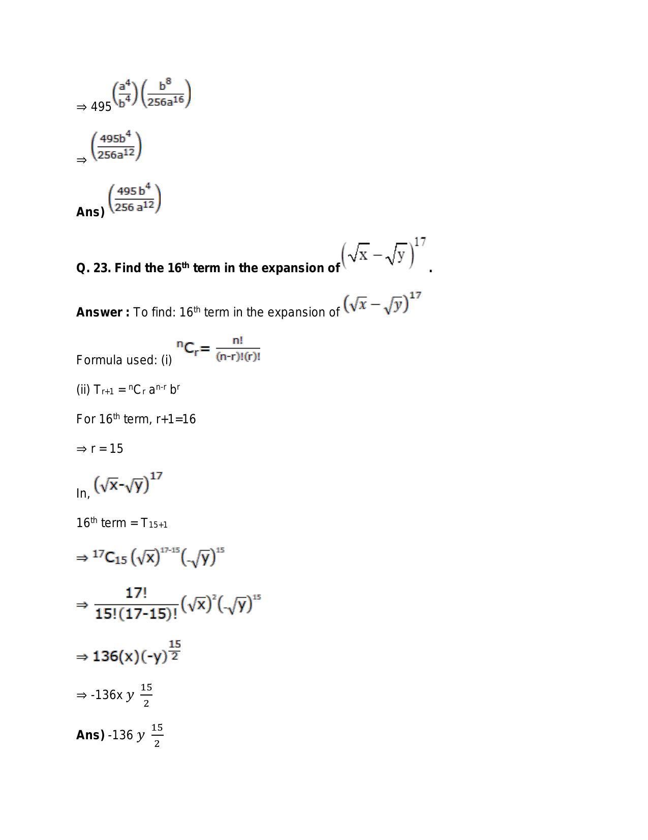 Chapter 10: Binomial Theorem: RS Aggarwal Class 11 Solutions  - Page 28
