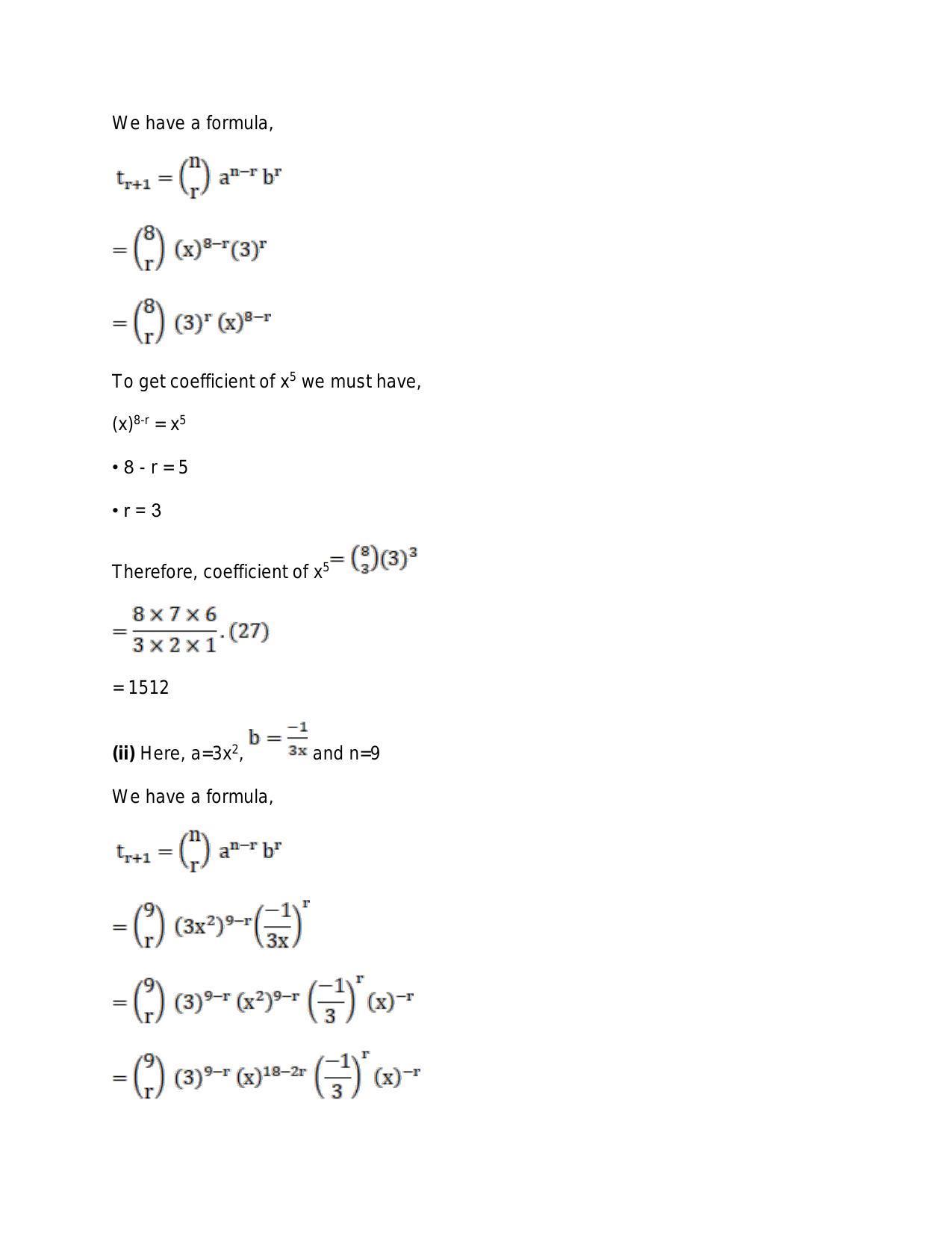 Chapter 10: Binomial Theorem: RS Aggarwal Class 11 Solutions  - Page 38