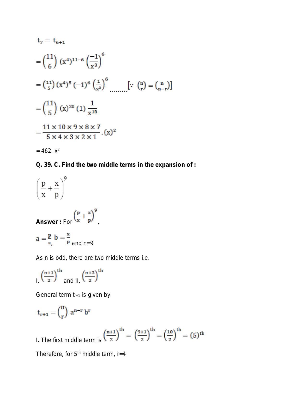 Chapter 10: Binomial Theorem: RS Aggarwal Class 11 Solutions  - Page 56
