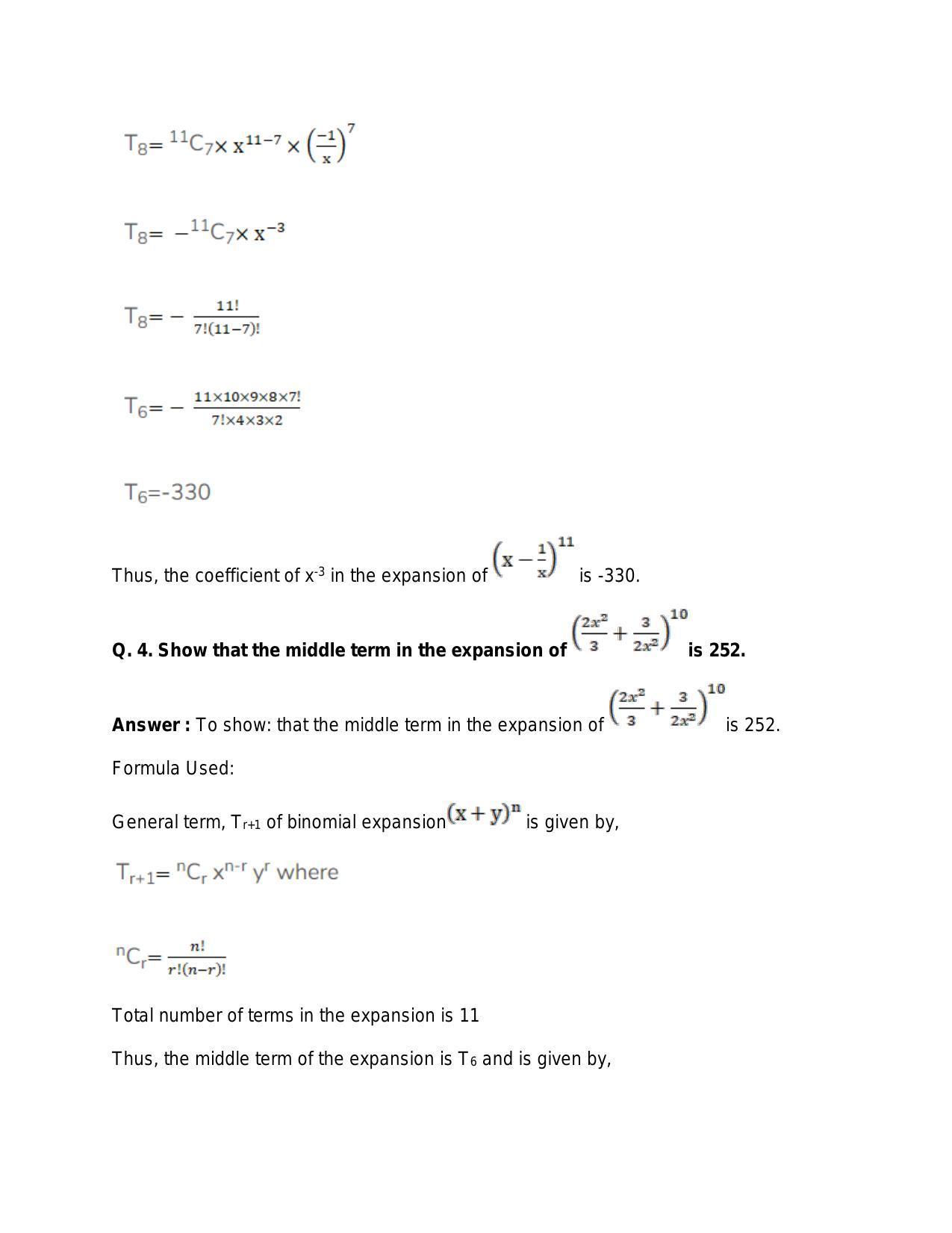 Chapter 10: Binomial Theorem: RS Aggarwal Class 11 Solutions  - Page 83