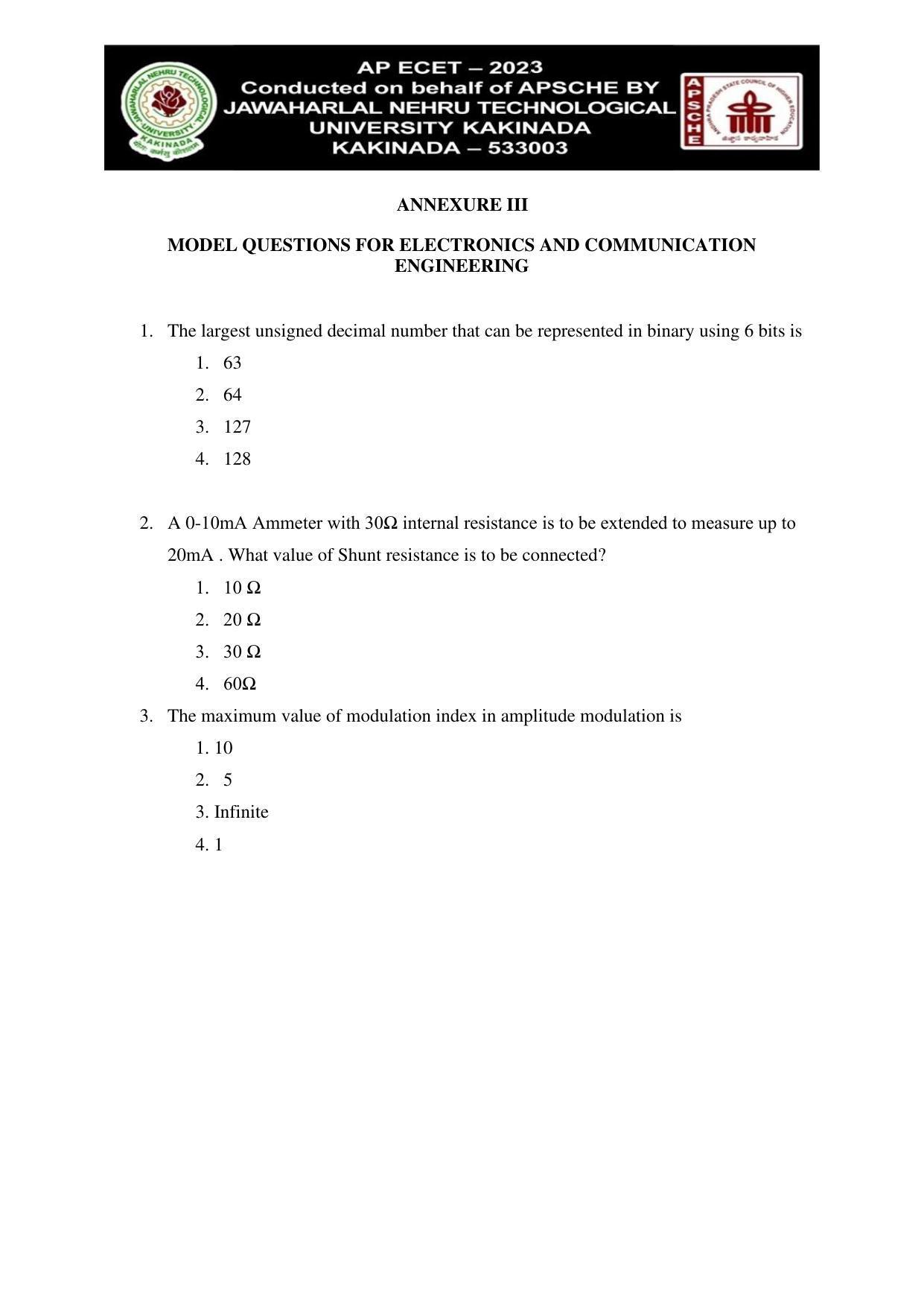 AP ECET ELECTRONICS AND COMMUNICATION ENGINEERING Syllabus - Page 4