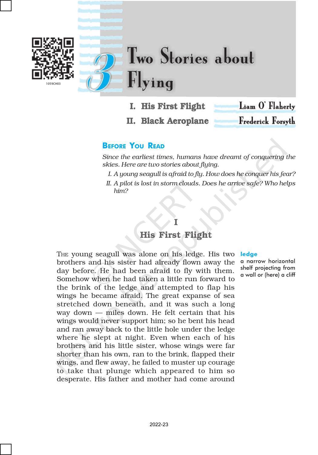 Ncert Book For Class 10 English First Flight Chapter 3 Two Stories About Flying Indcareer Docs 5950