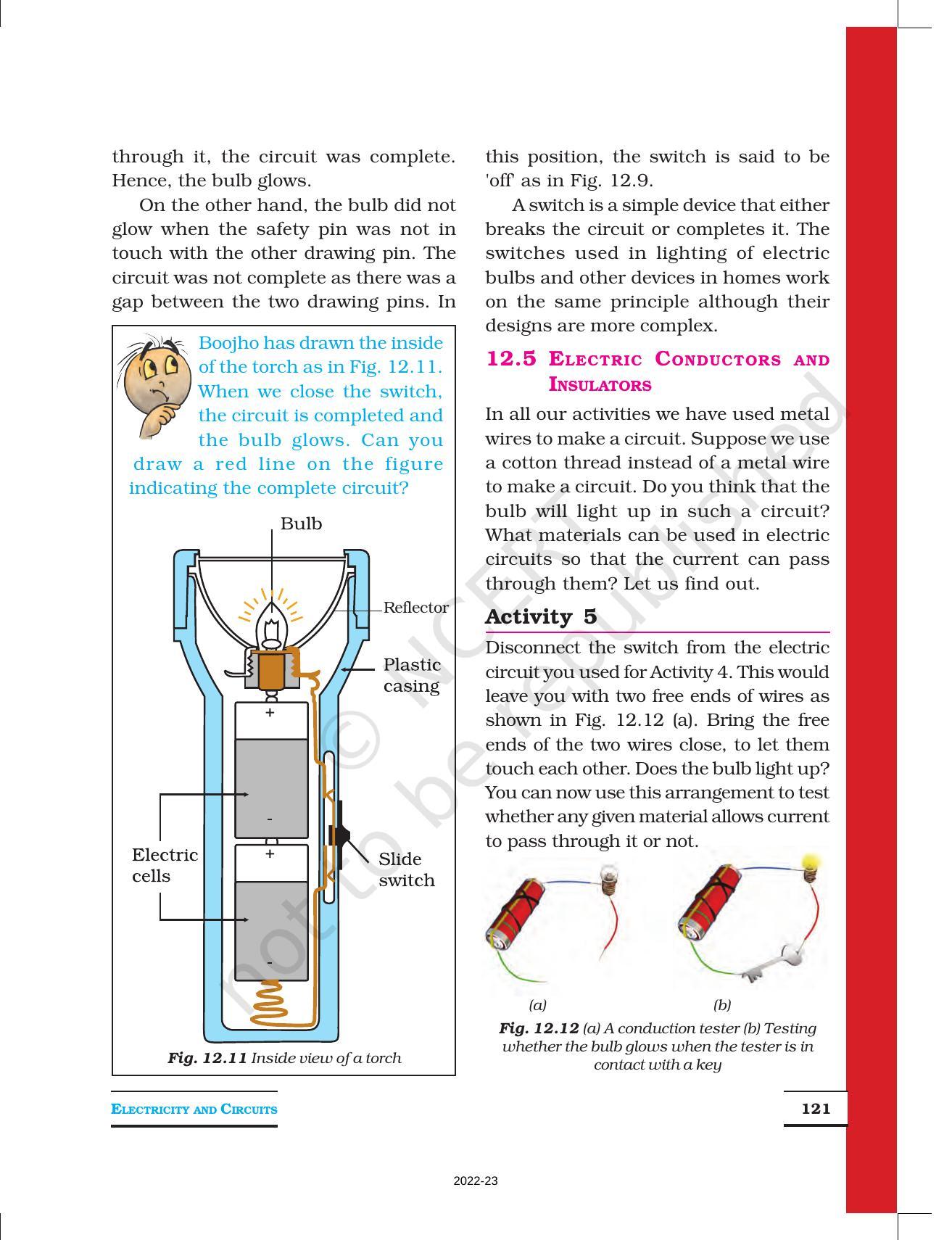 Ncert Book For Class 6 Science Chapter 12 Electricity And Circuits Indcareer Docs 4713