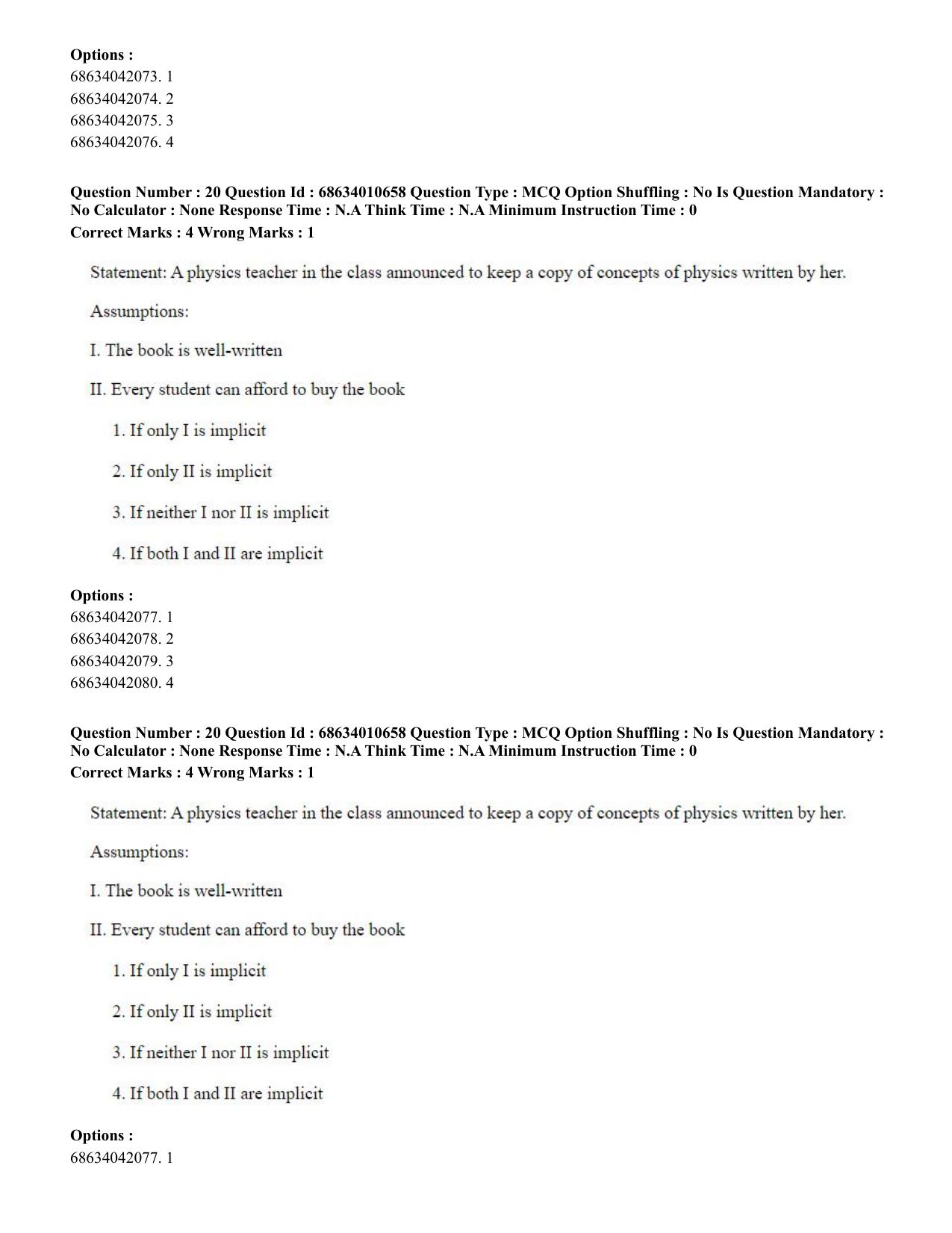 CUET PG 2023:COQP15 – M.Ed. (Eng.)-Shift 1 (09-06-2023) Question Paper - Page 19