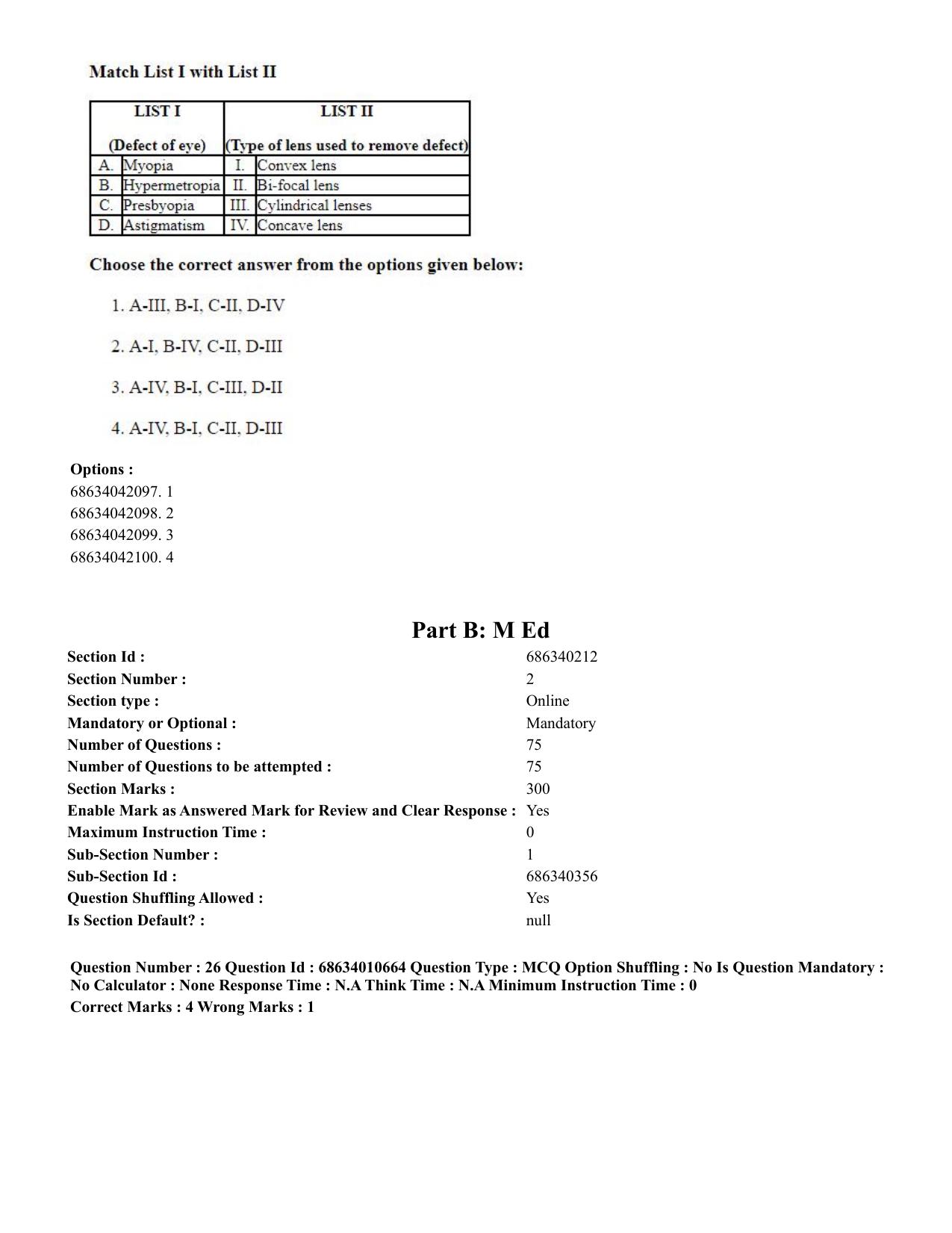 CUET PG 2023:COQP15 – M.Ed. (Eng.)-Shift 1 (09-06-2023) Question Paper - Page 25