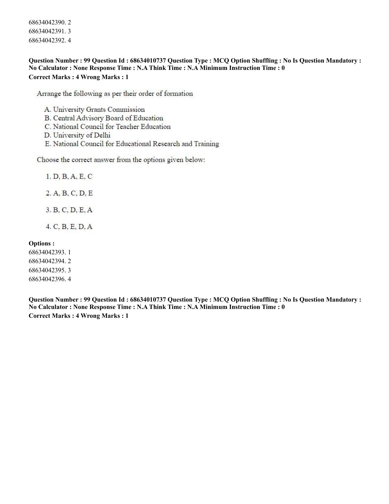 CUET PG 2023:COQP15 – M.Ed. (Eng.)-Shift 1 (09-06-2023) Question Paper - Page 97