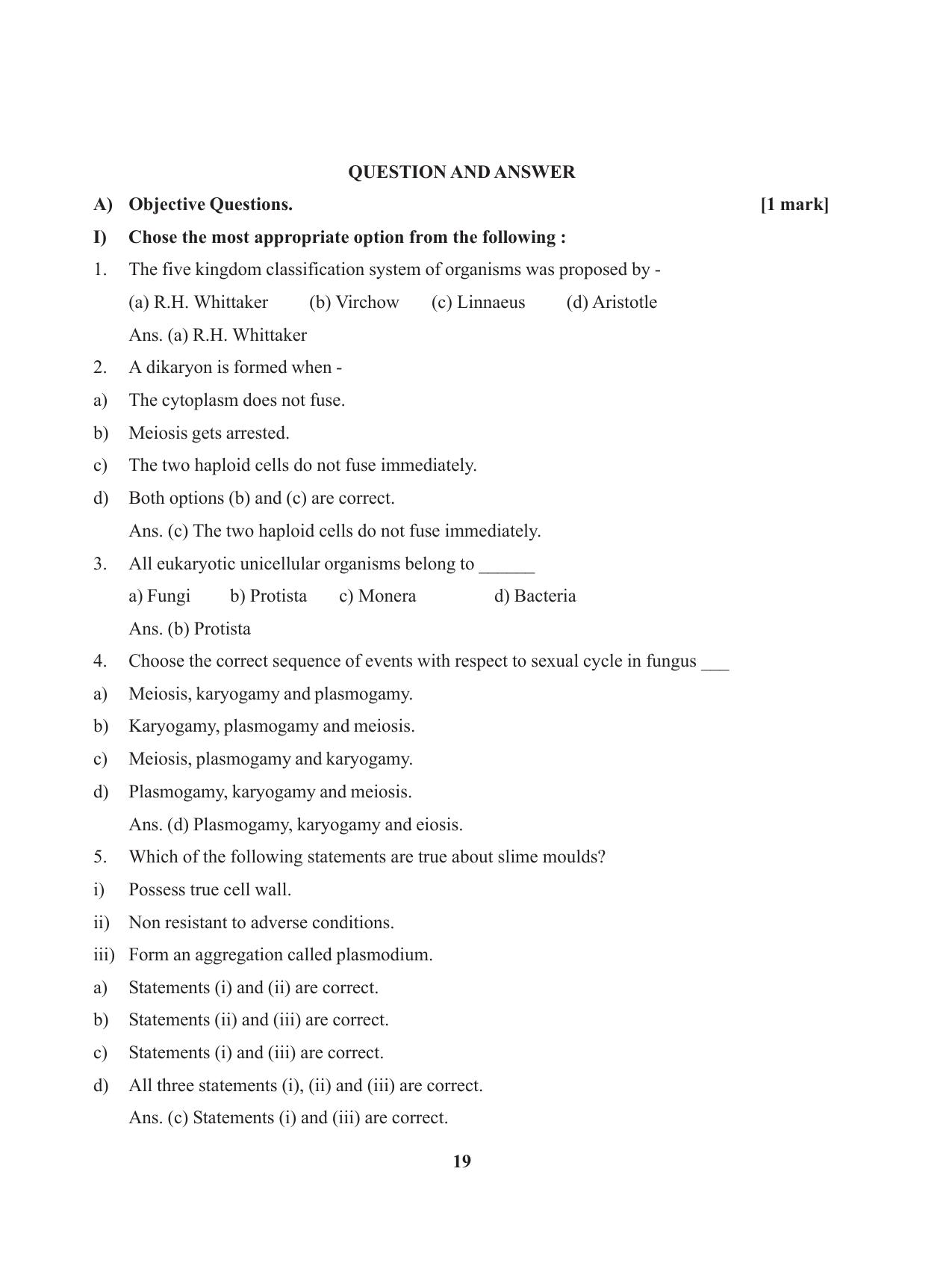 Tripura Board Class 11 Biology English Version Workbooks - Page 19