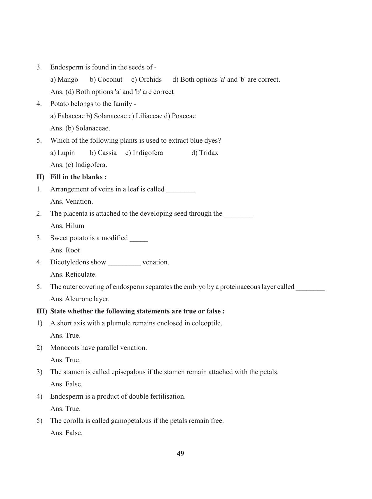 Tripura Board Class 11 Biology English Version Workbooks - Page 49