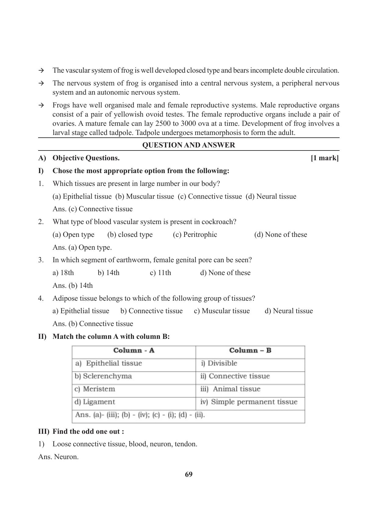 Tripura Board Class 11 Biology English Version Workbooks - Page 69