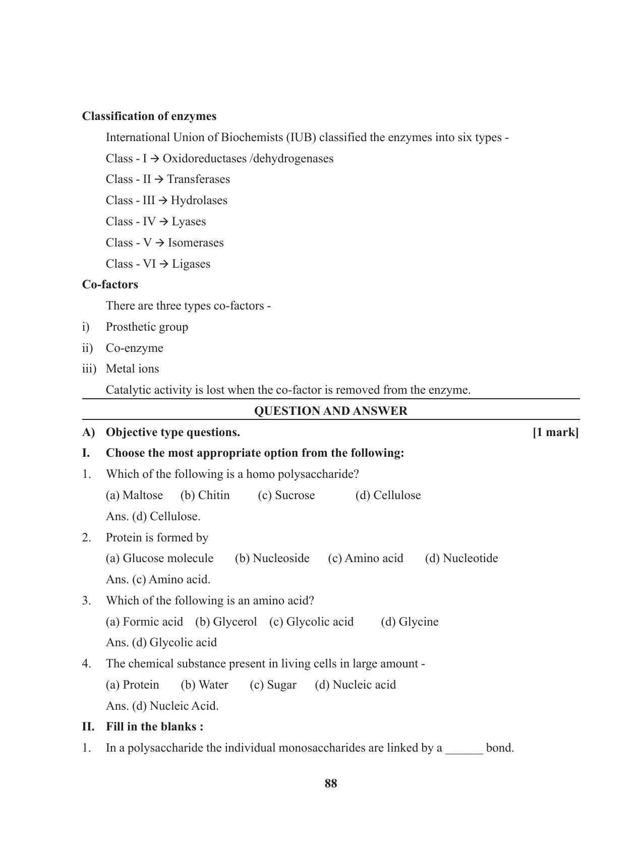 Tripura Board Class 11 Biology English Version Workbooks - Page 88