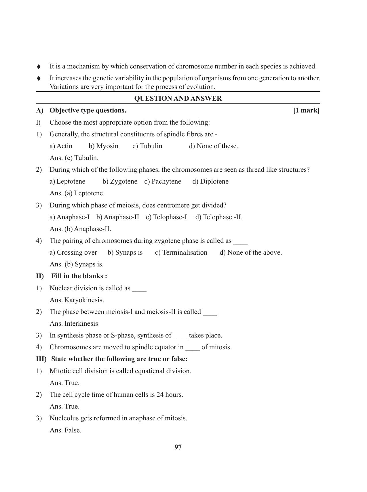 Tripura Board Class 11 Biology English Version Workbooks - Page 97