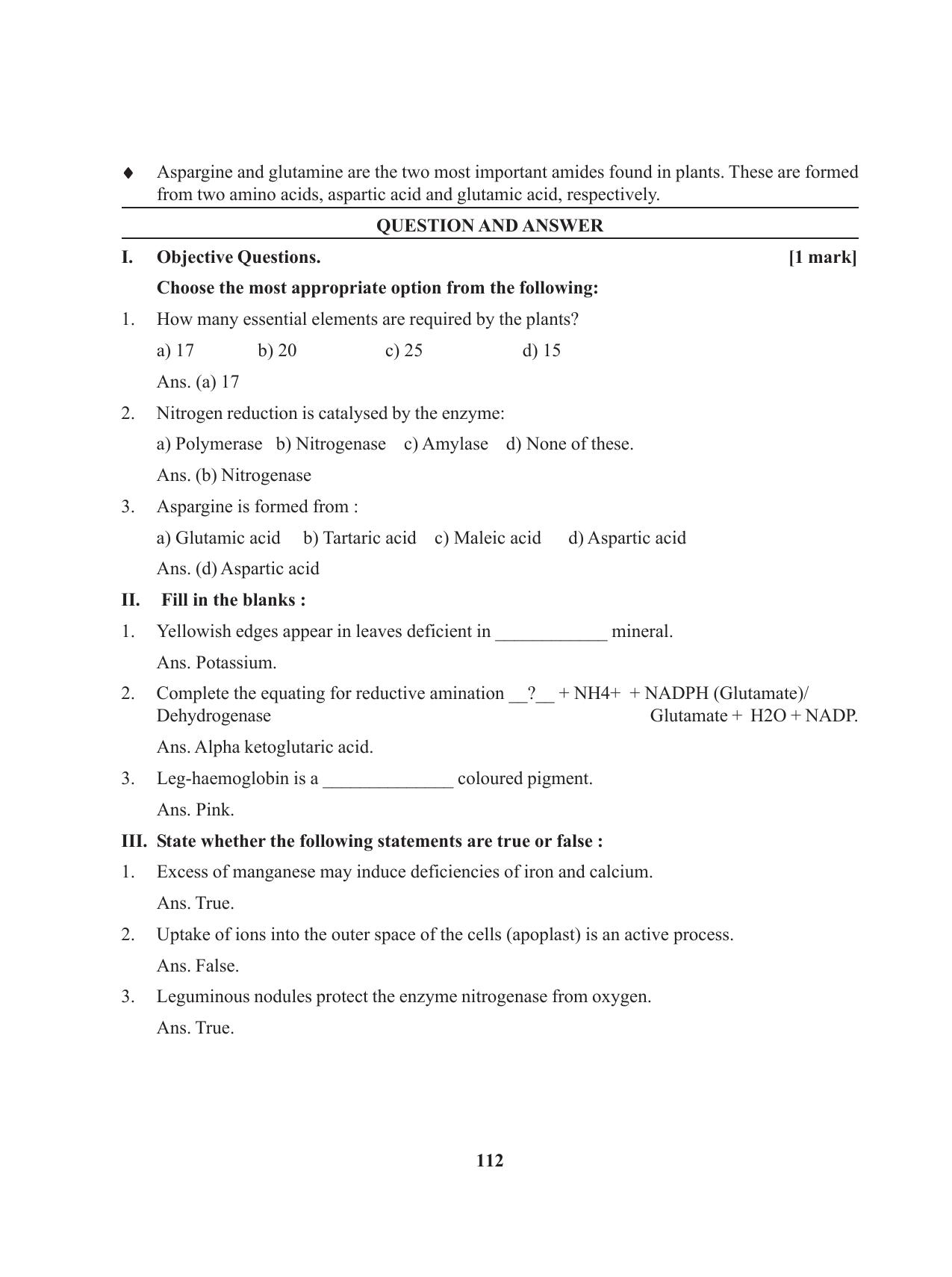 Tripura Board Class 11 Biology English Version Workbooks - Page 112