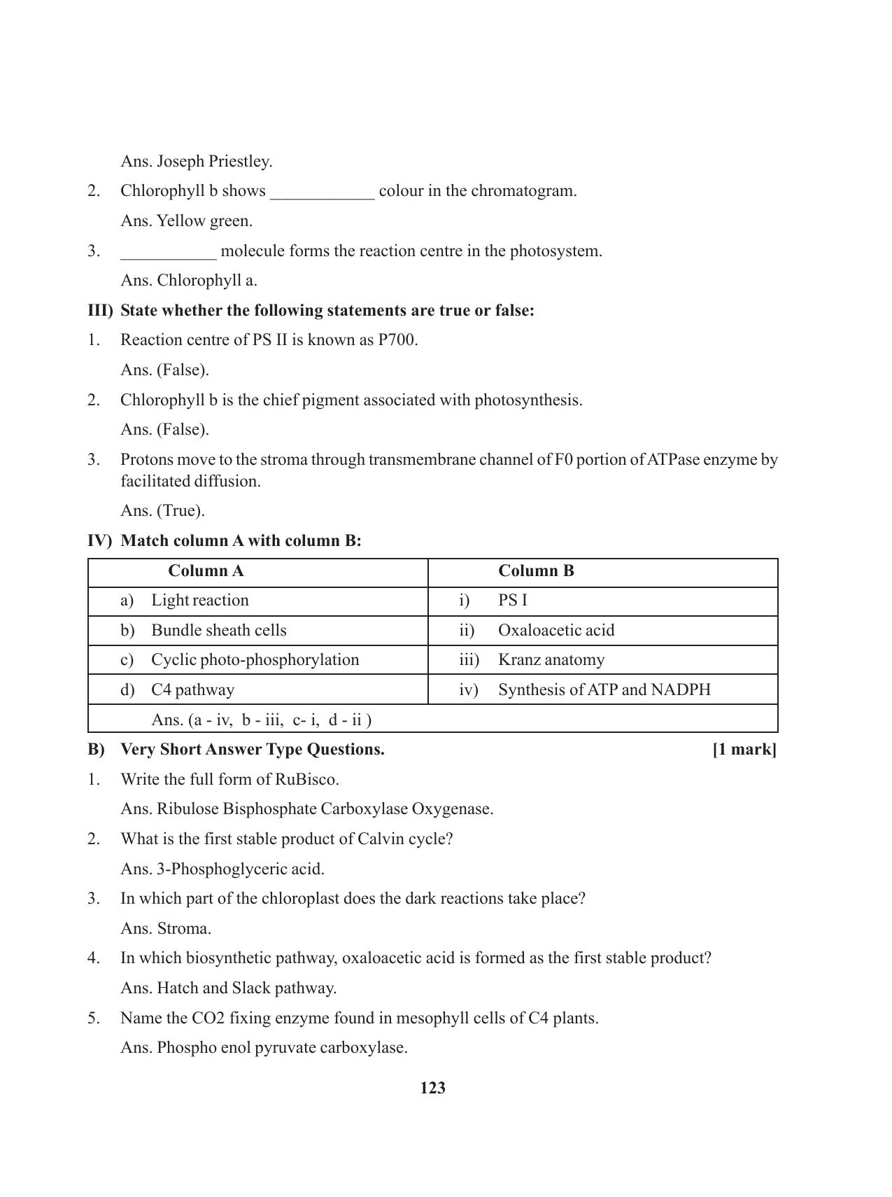 Tripura Board Class 11 Biology English Version Workbooks - Page 123