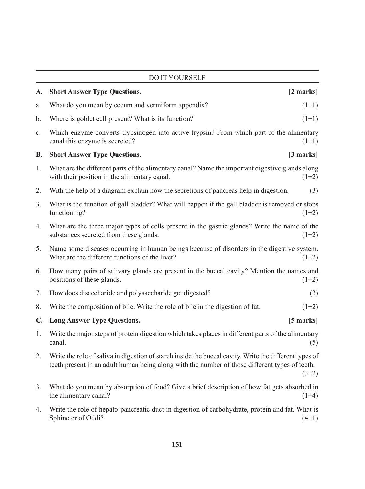 Tripura Board Class 11 Biology English Version Workbooks - Page 151