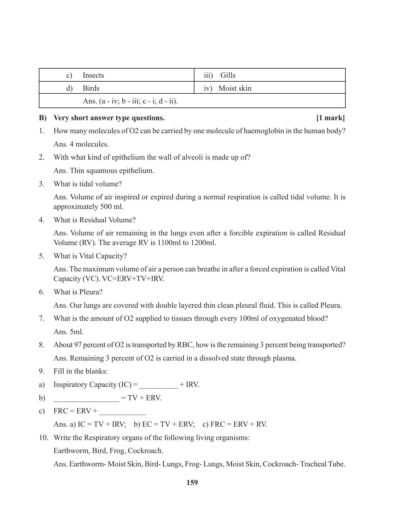 Tripura Board Class 11 Biology English Version Workbooks - Page 159