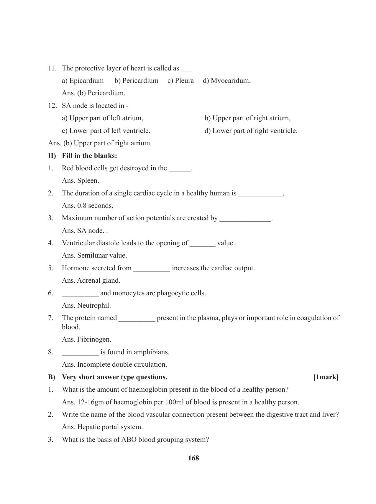 Tripura Board Class 11 Biology English Version Workbooks - Page 168