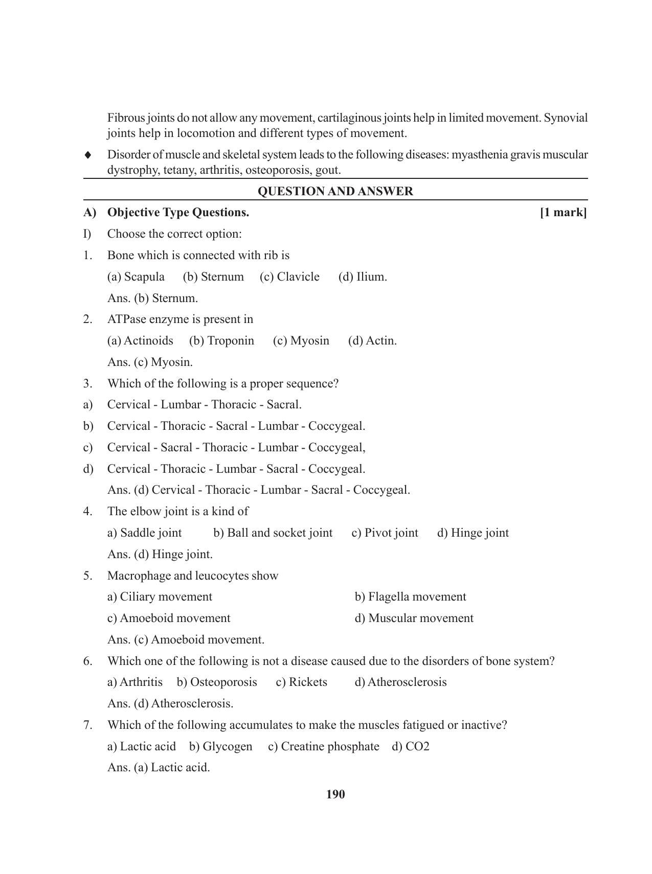 Tripura Board Class 11 Biology English Version Workbooks - Page 190