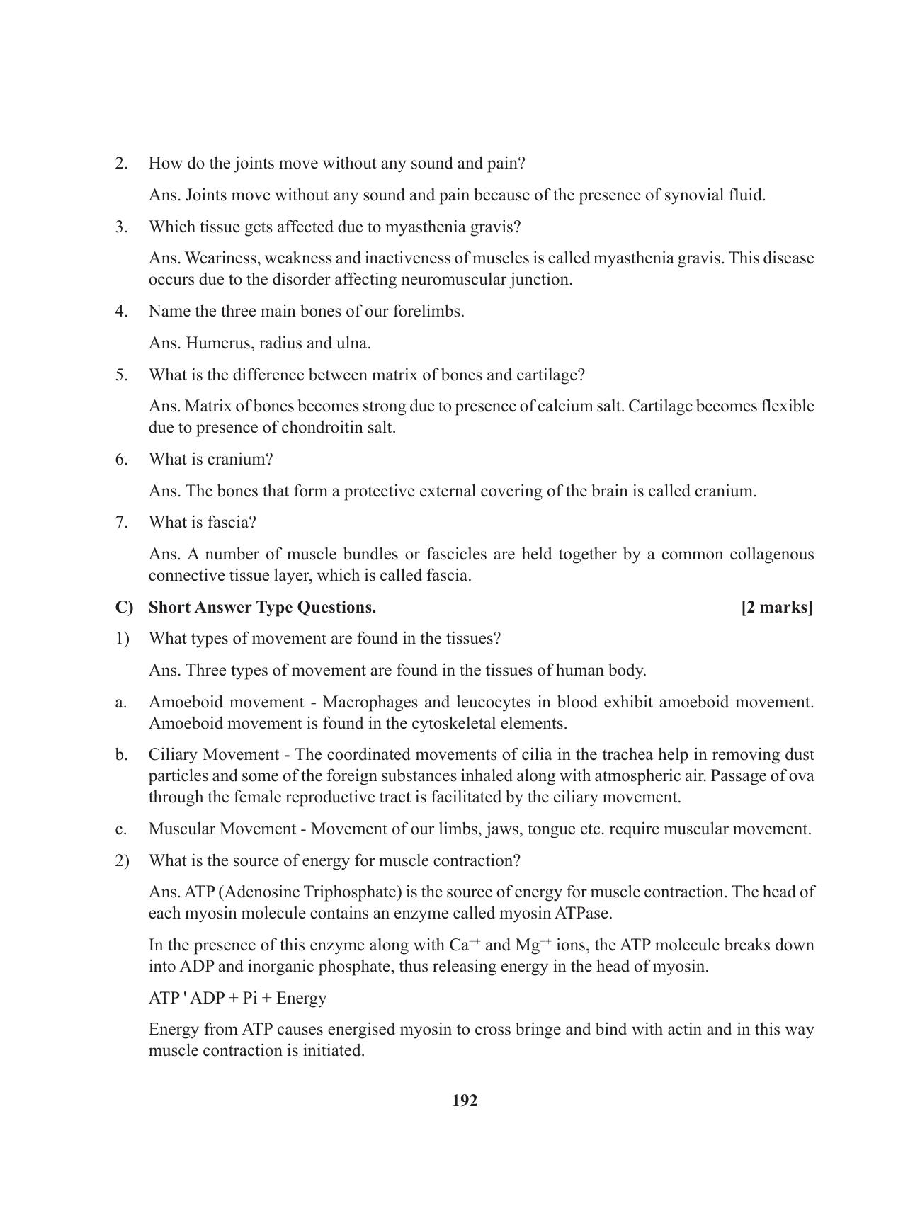 Tripura Board Class 11 Biology English Version Workbooks - Page 192