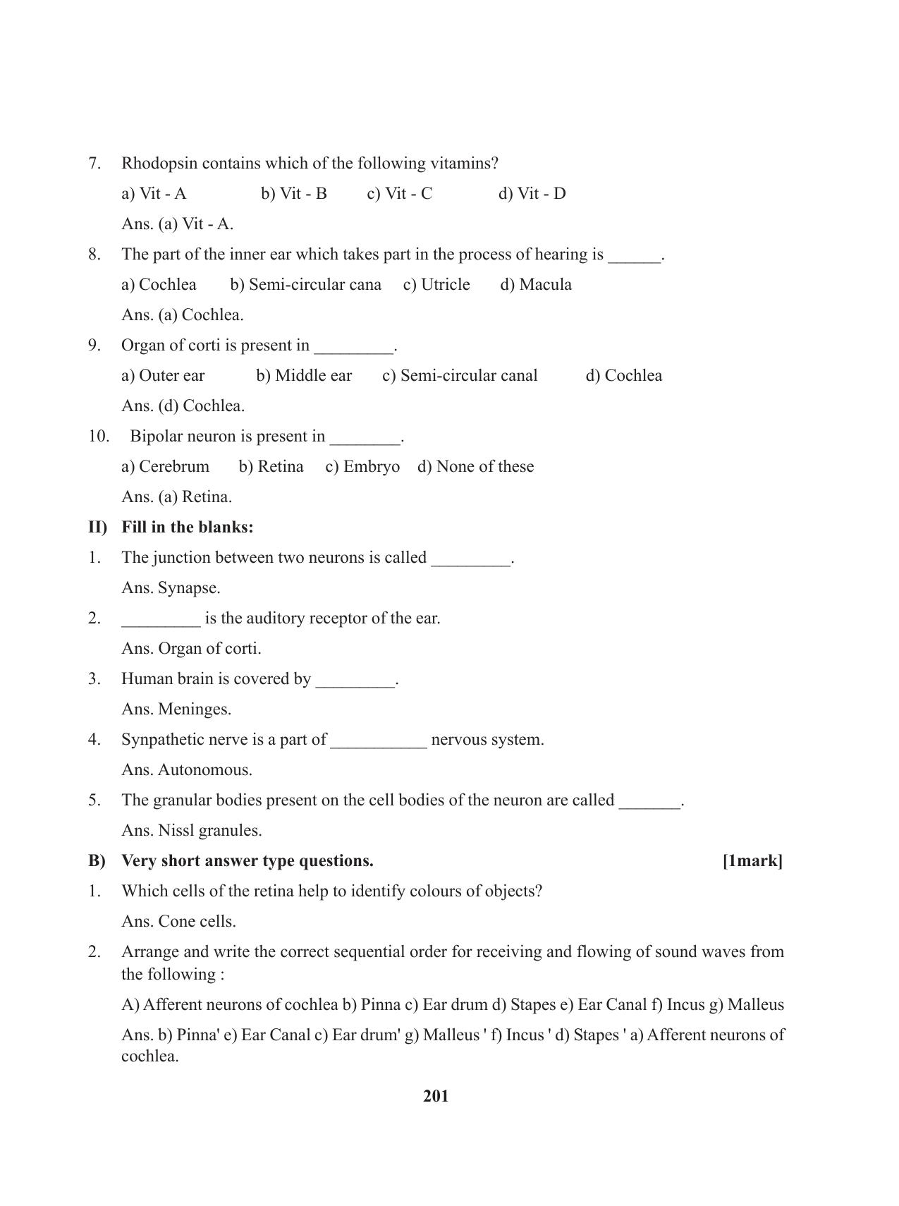 Tripura Board Class 11 Biology English Version Workbooks - Page 201