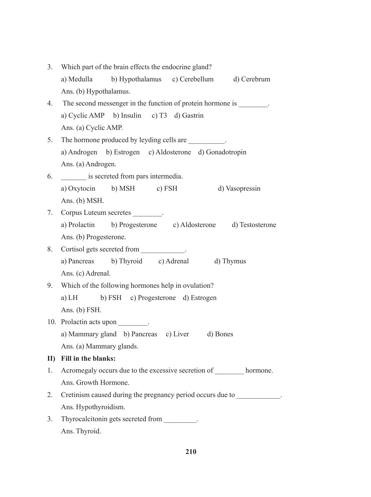 Tripura Board Class 11 Biology English Version Workbooks - Page 210