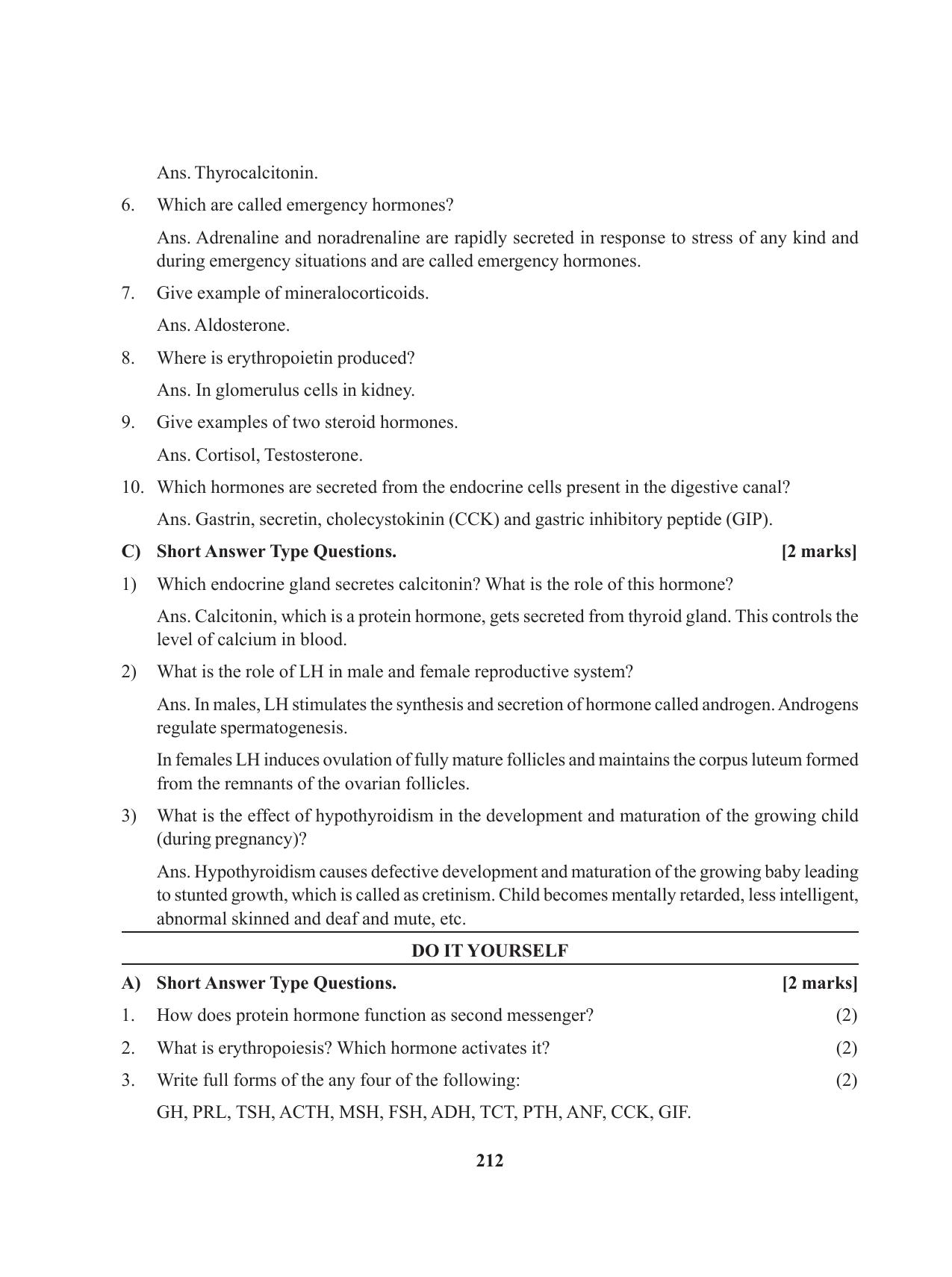 Tripura Board Class 11 Biology English Version Workbooks - Page 212