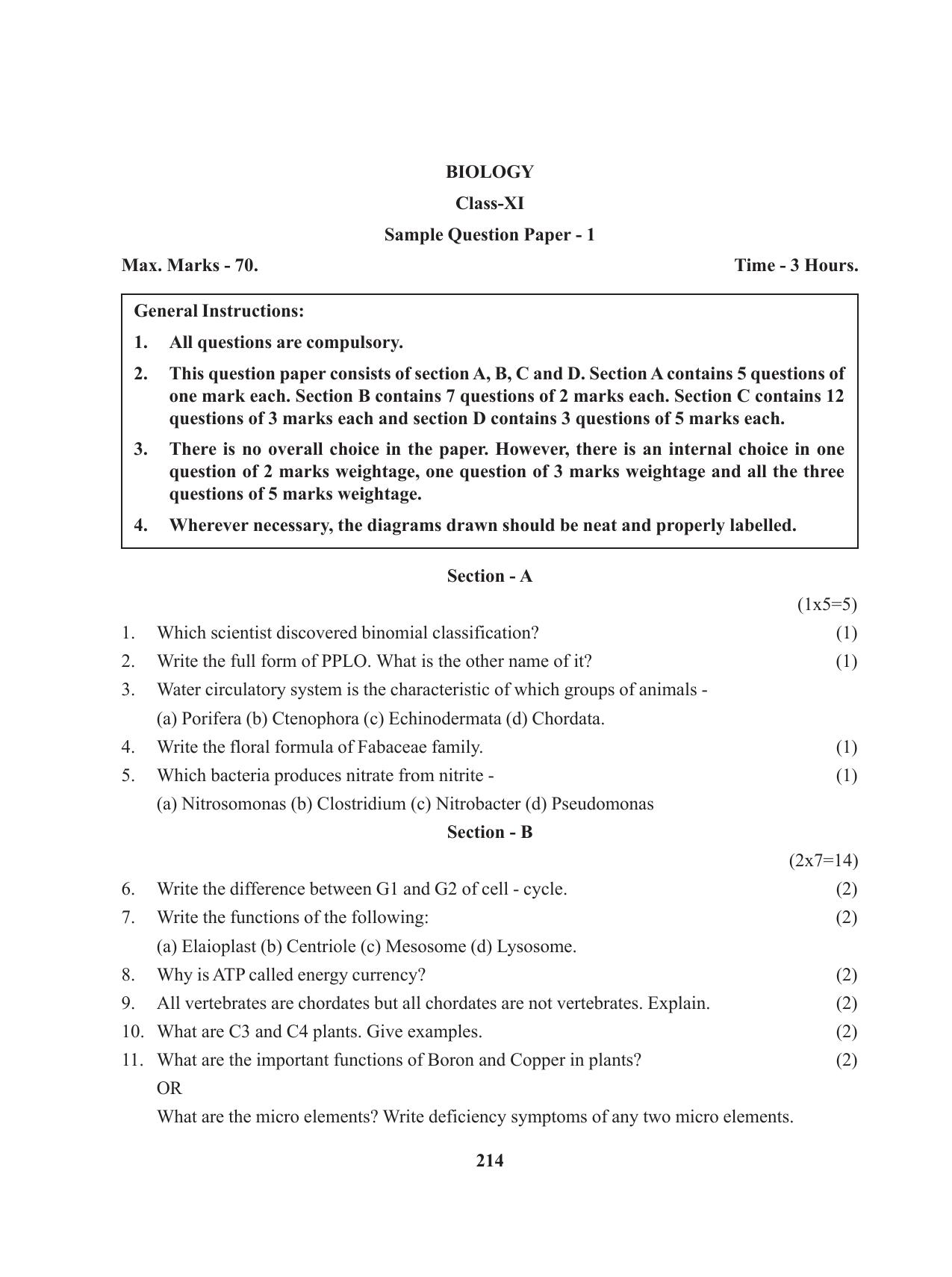 Tripura Board Class 11 Biology English Version Workbooks - Page 214