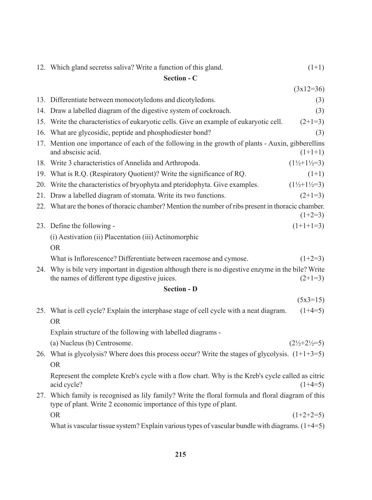 Tripura Board Class 11 Biology English Version Workbooks - Page 215