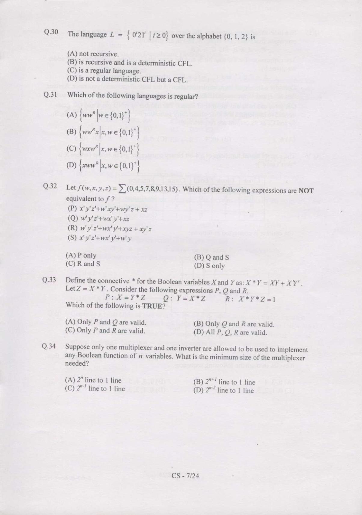 GATE 2007 Computer Science and Information Technology (CS) Question ...