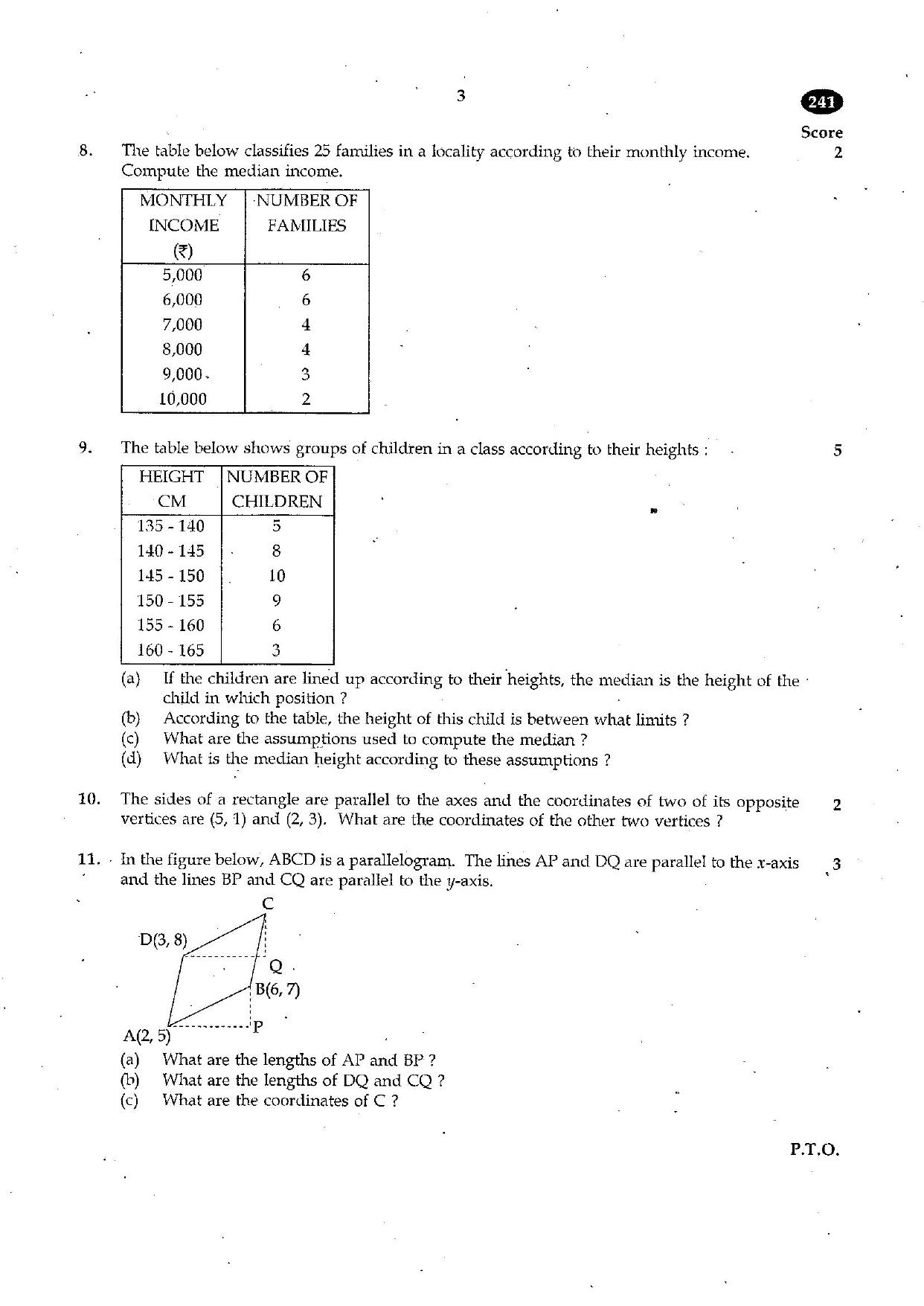 Kerala SSLC 2017 Maths Question paper (EM) (Model) - Page 3