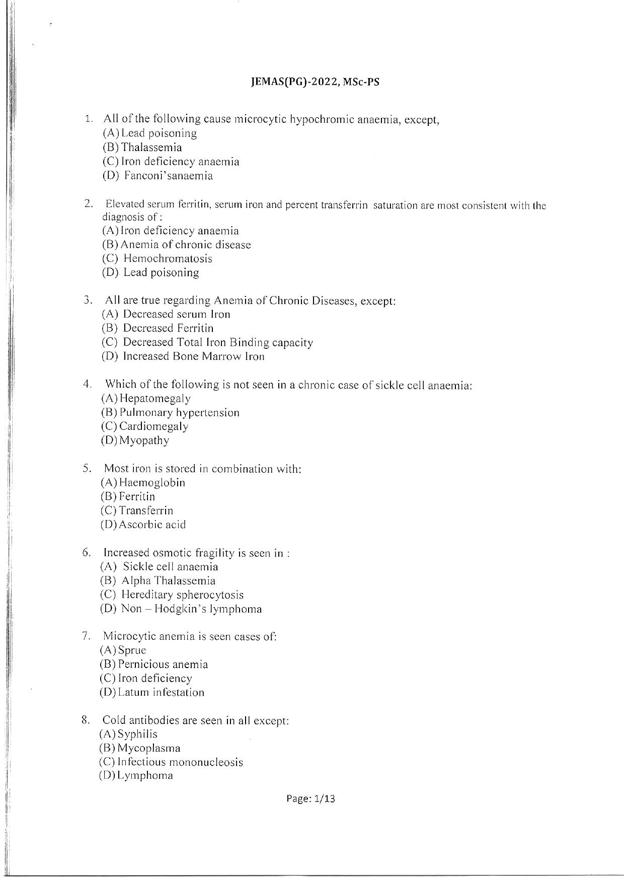WBJEEB JEMAS (PG) 2022 MSc PS Question Paper - Page 3